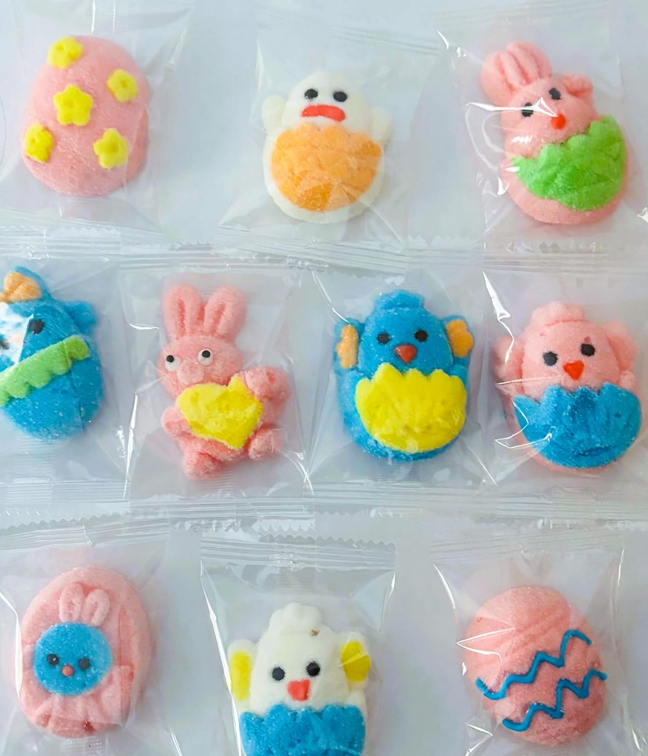 Sarah's Candy Factory Easter Marshmallow Gummies - 10 Fun Designs, 6-Pack, Total 60 Individually Wrapped Gummies - Gluten-Free & Dairy-Free, Perfect for Egg Hunts
