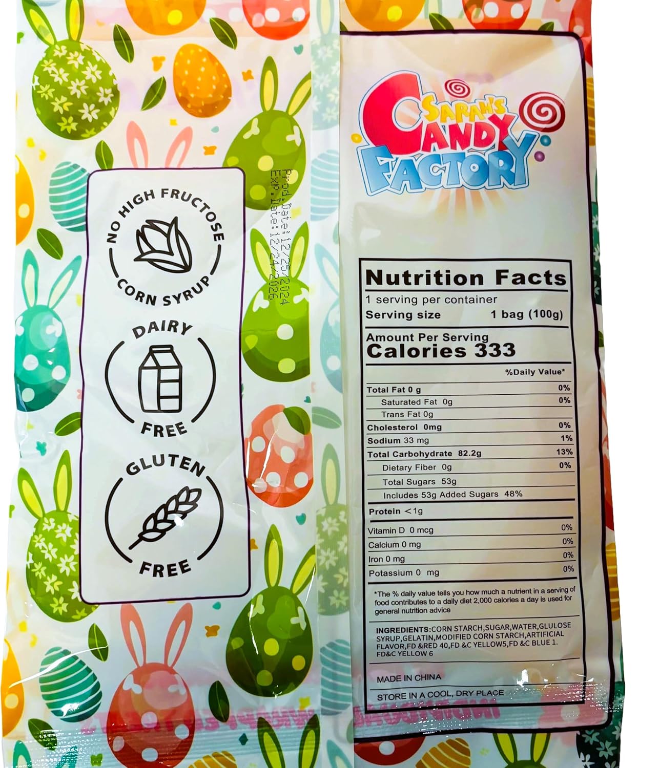 Sarah's Candy Factory Easter Marshmallow Gummies - 10 Fun Designs, 6-Pack, Total 60 Individually Wrapped Gummies - Gluten-Free & Dairy-Free, Perfect for Egg Hunts