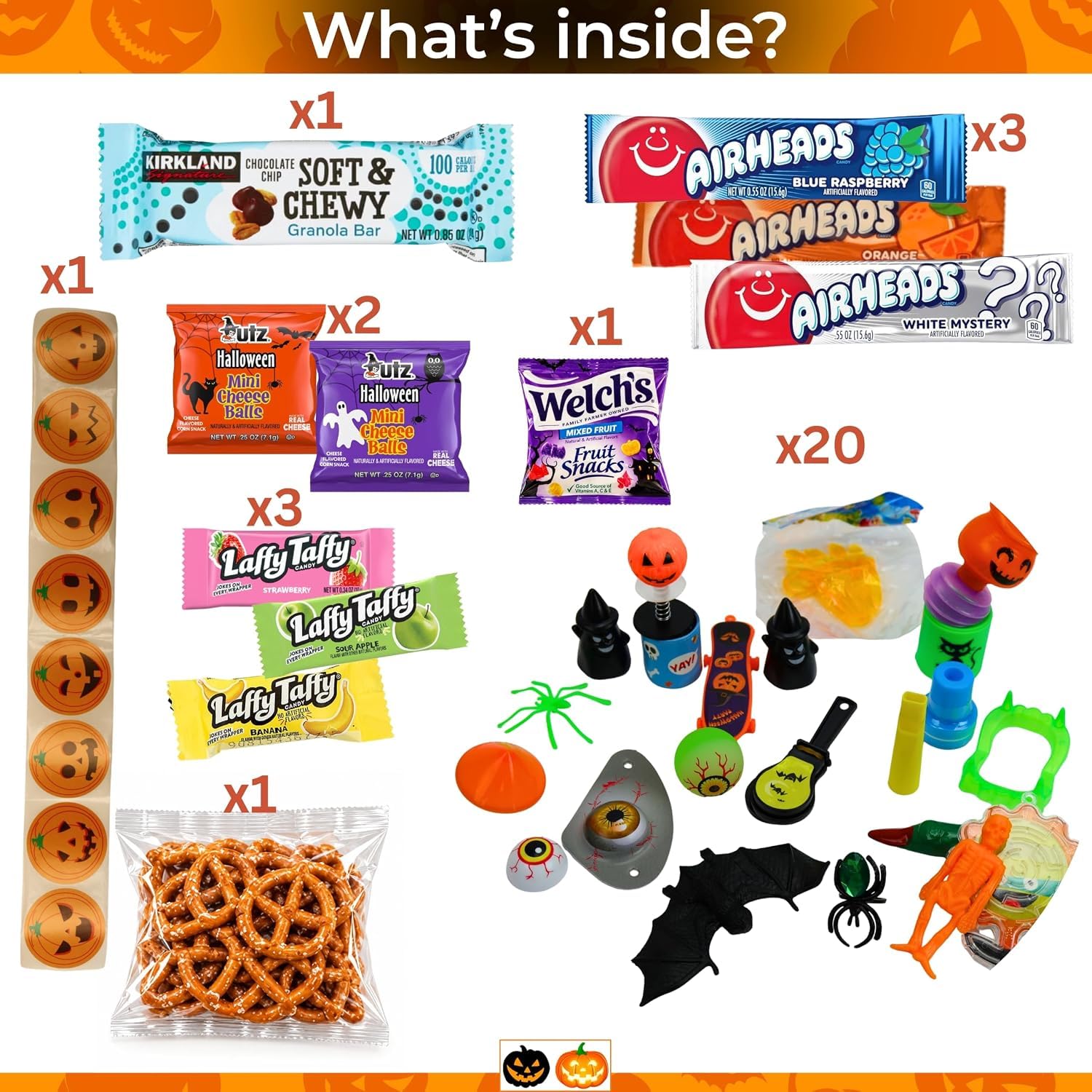 Sarah's Candy Factory Halloween Assorted Pumpkin Bucket, 50 Count