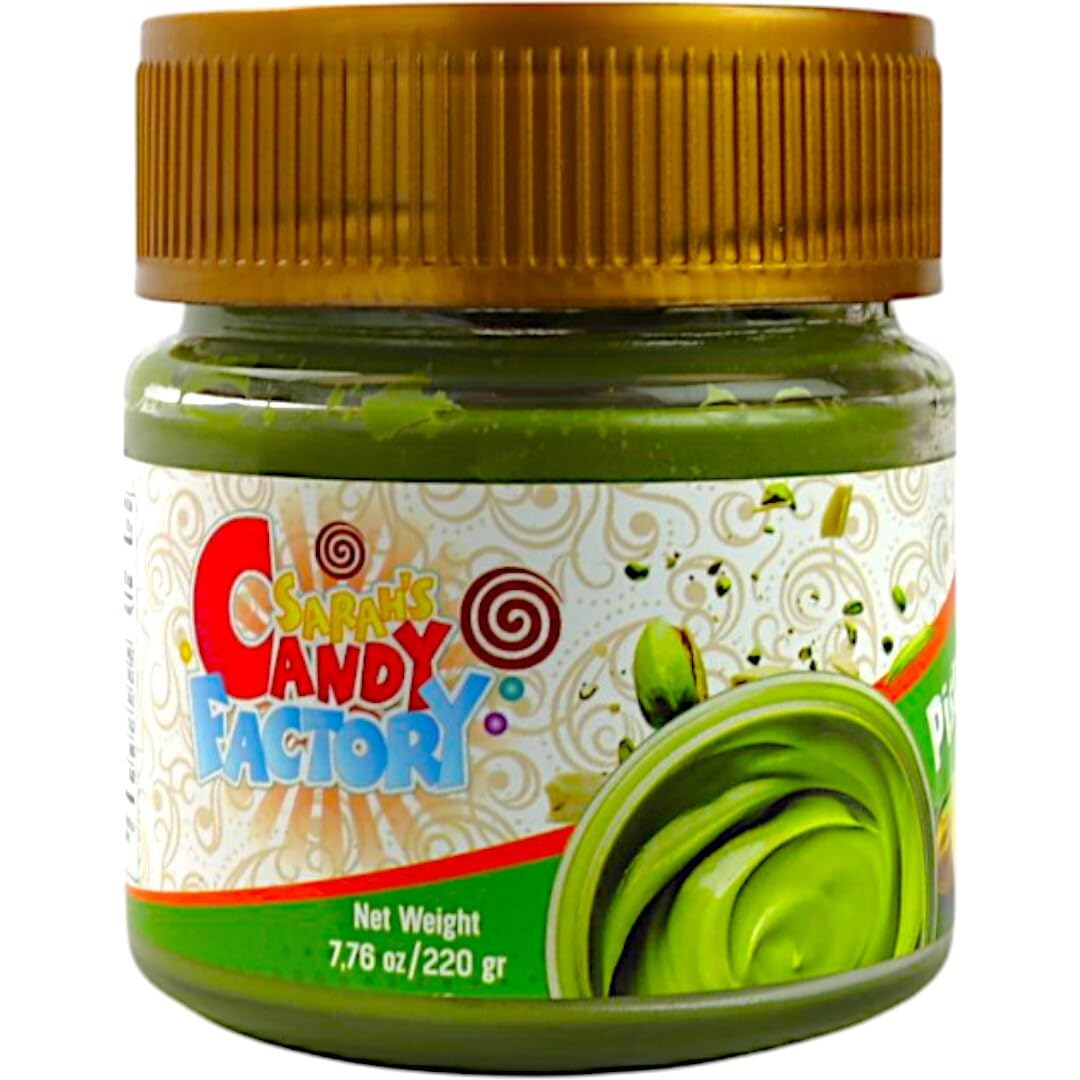 Sarah's Candy Factory Pistachio Butter Spreadable Cream - 7.75 oz (220 gr) in Glass Jar