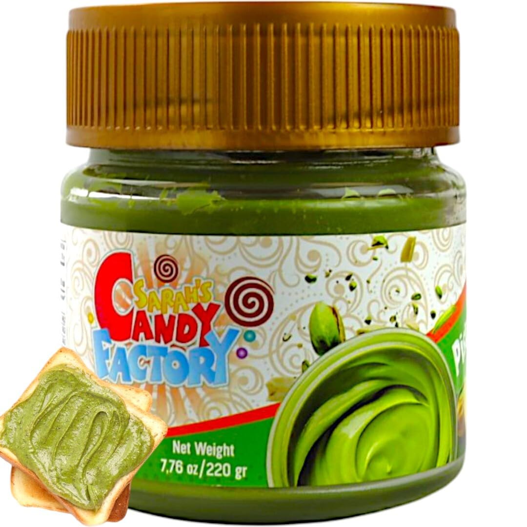Sarah's Candy Factory Pistachio Butter Spreadable Cream - 7.75 oz (220 gr) in Glass Jar