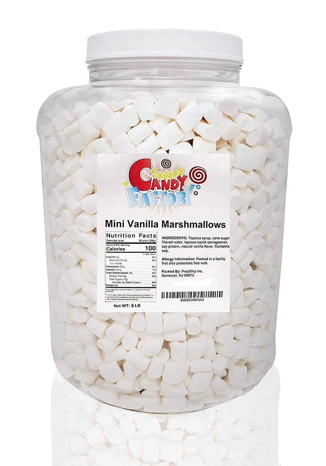 Sarah's Candy Factory Sarah's Candy Factory Vegan Mini Marshmallows in Jar - 6 Lbs