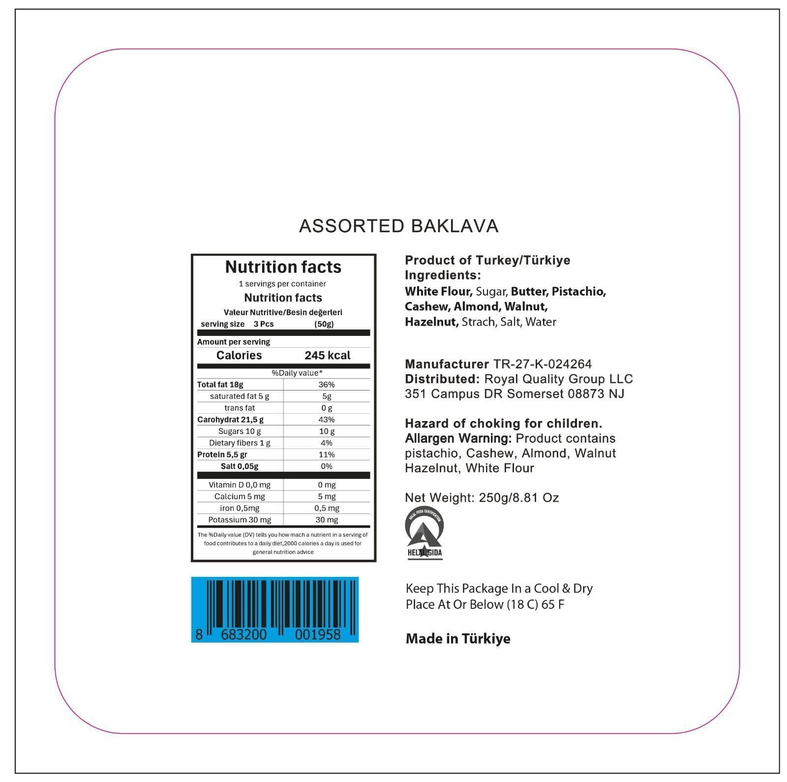 Sarah's Candy Factory Sarah's Candy Factory Assorted Premium Baklava Gift Box