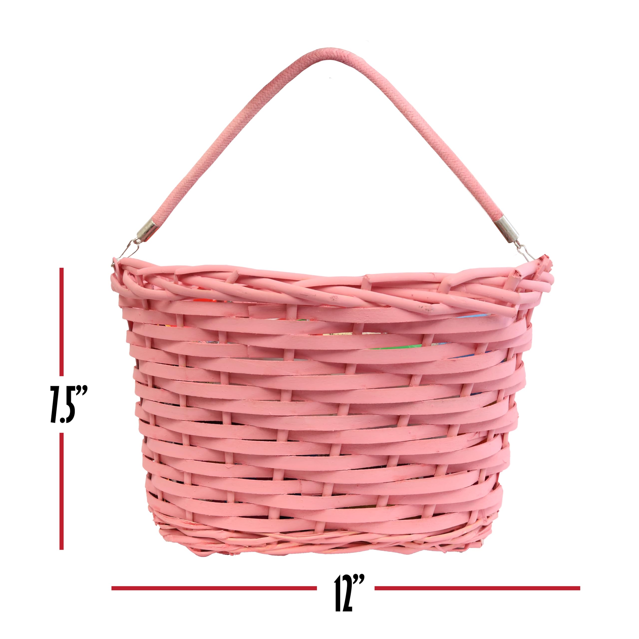 Sarah's Candy Factory Easter Pink Oval Willow Basket Filled with Treats (70 ct)