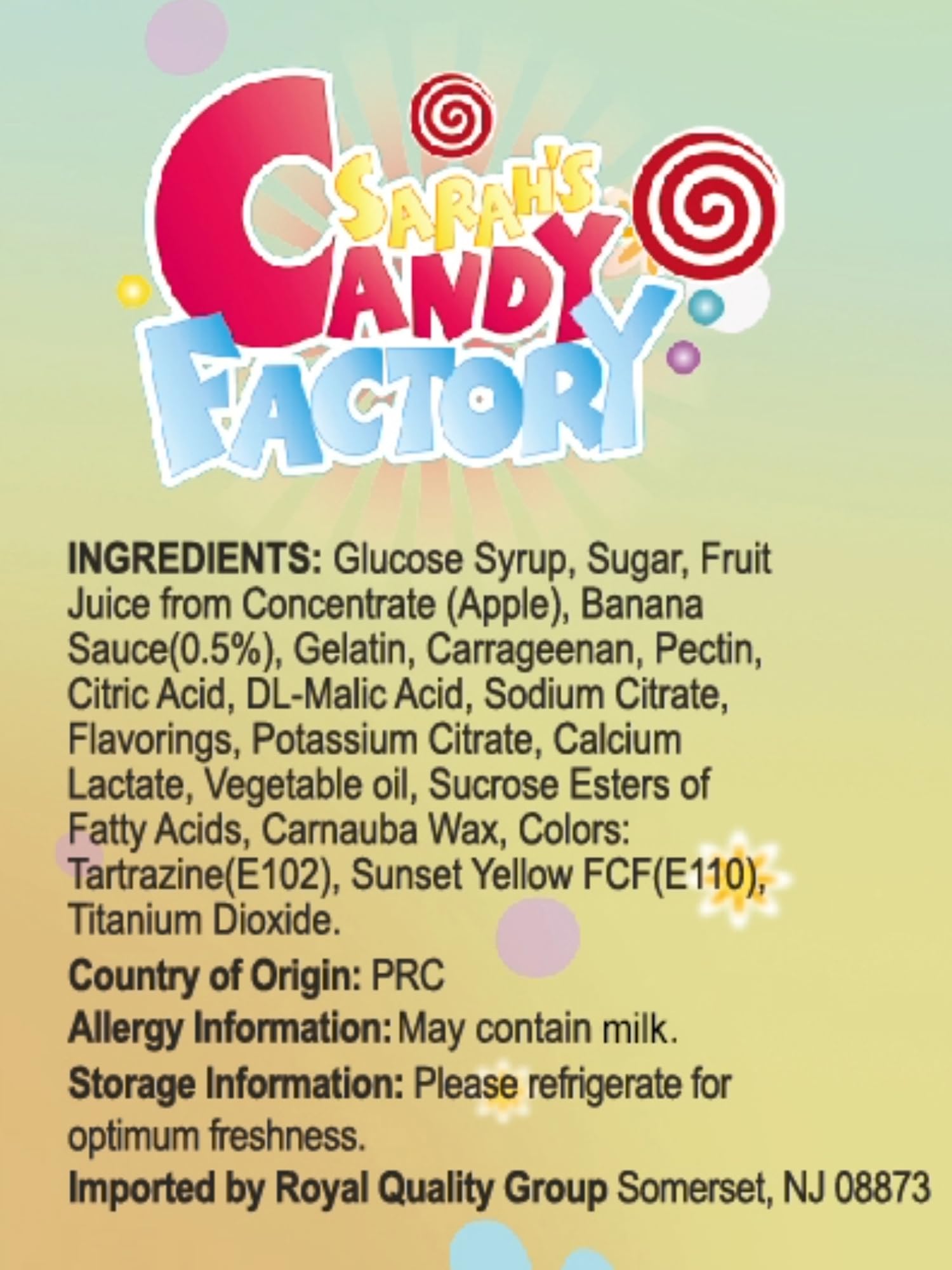 Sarah's Candy Factory Sarah's Candy Factory Peelable Banana Gummy - 1 Oz (8 Pack)