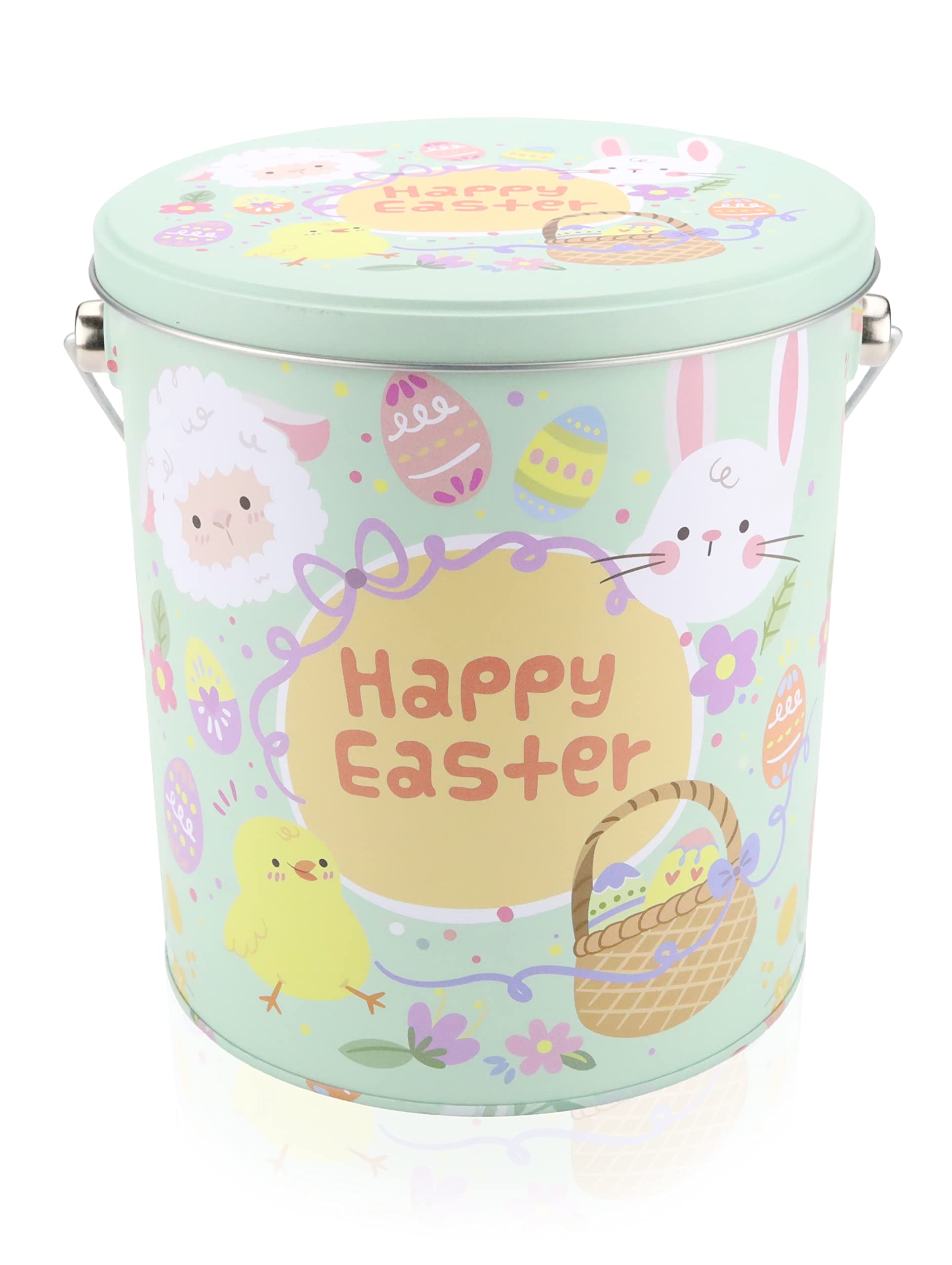 Sarah's Candy Factory Easter Snack Green Tin Basket (48 Count) - Candy & Treats