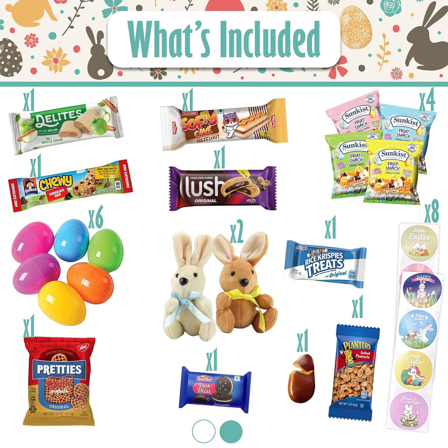 Sarah's Candy Factory Easter Snack Pink Tin Basket (48 Count) with Candy & Treats