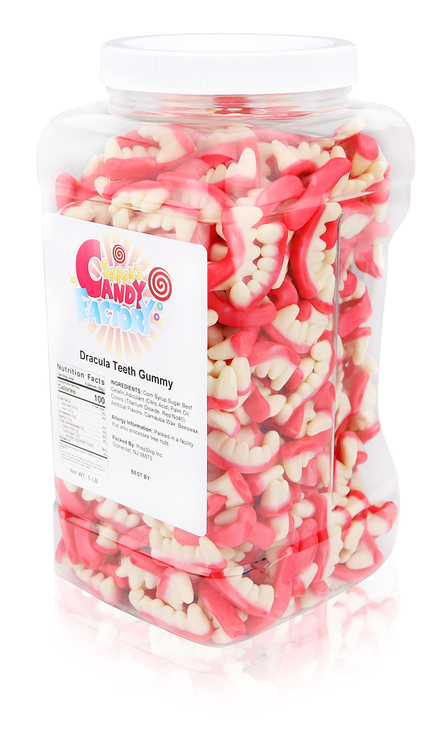 Sarah's Candy Factory Dracula Teeth Gummy Candy Jar - 5 Lbs