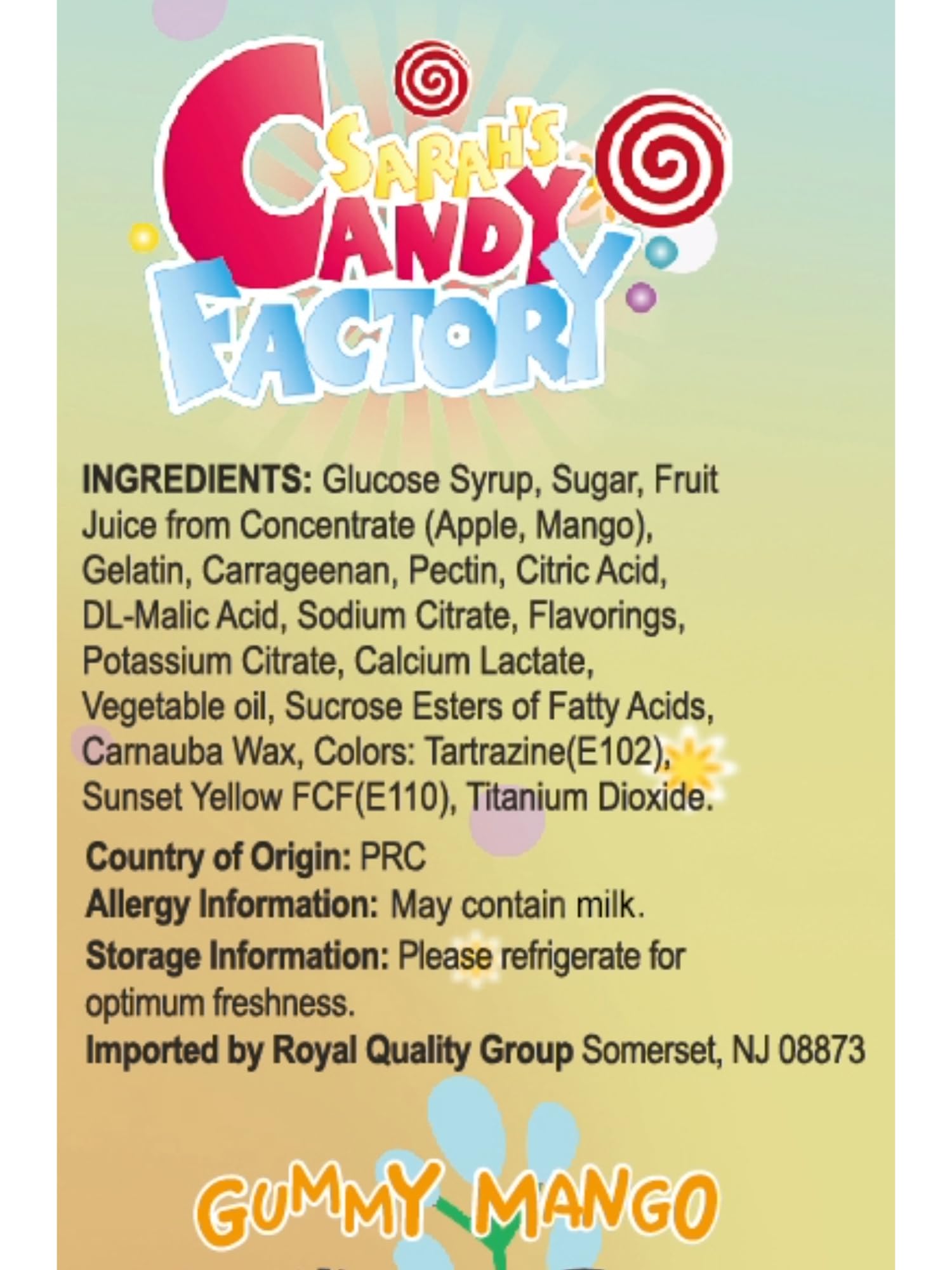 Sarah's Candy Factory Sarah's Candy Factory Peelable Mango Gummy - 8 Pack