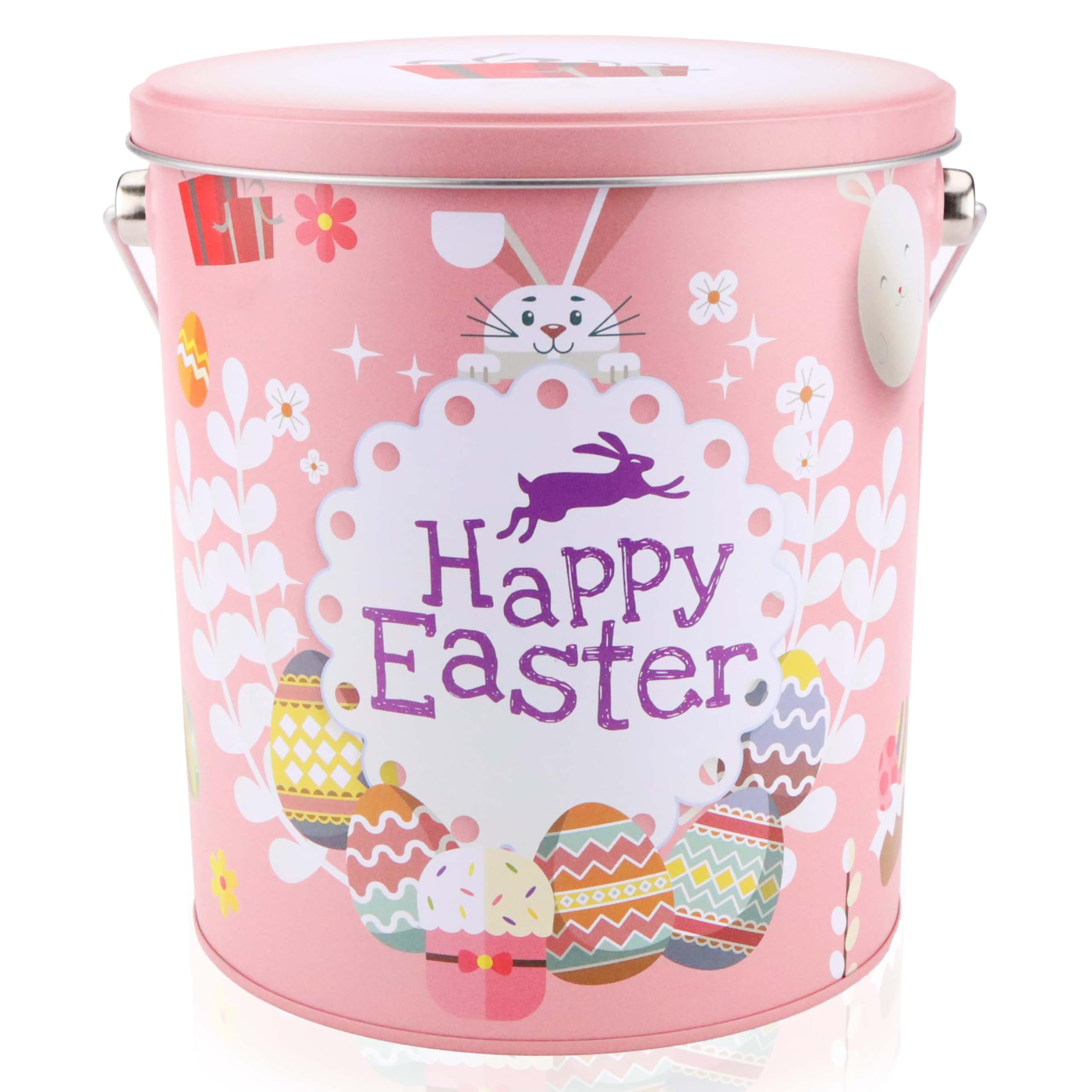 Sarah's Candy Factory Easter Snack Pink Tin (48 Count) - Assorted Candy Treats