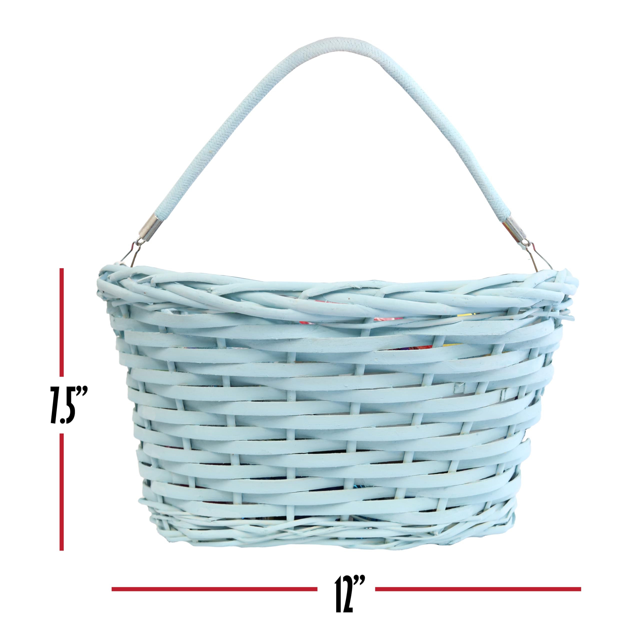 Sarah's Candy Factory Easter Blue Oval Willow Basket Filled with Treats & Snacks