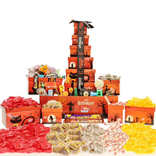 Sarah's Candy Factory Sarah's Candy Factory Halloween Theme Tower Box with Ribbon - 6 Tier