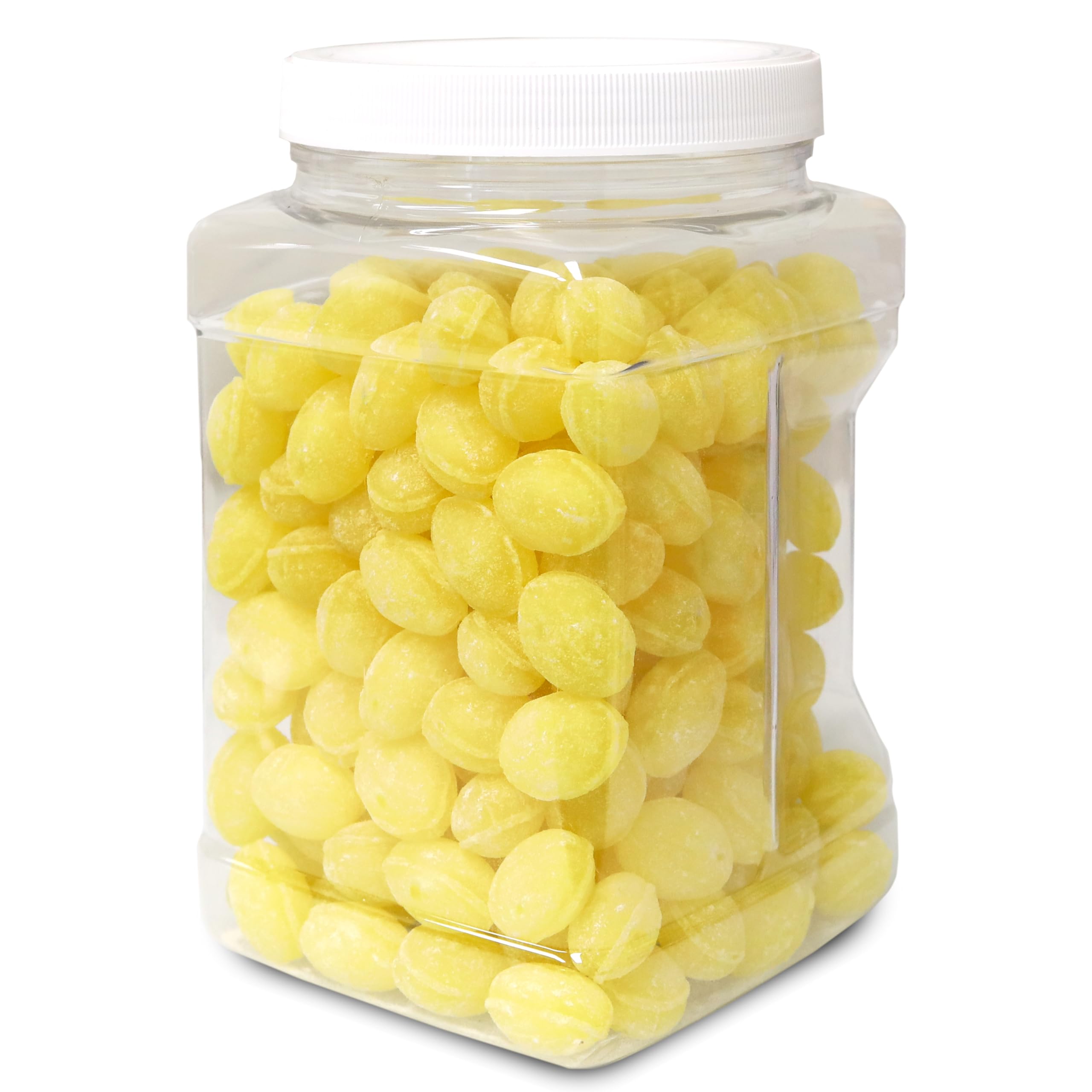 Sarah's Candy Factory Sanded Lemon Drops Old Fashioned Hard Candy - 3 Lbs Jar