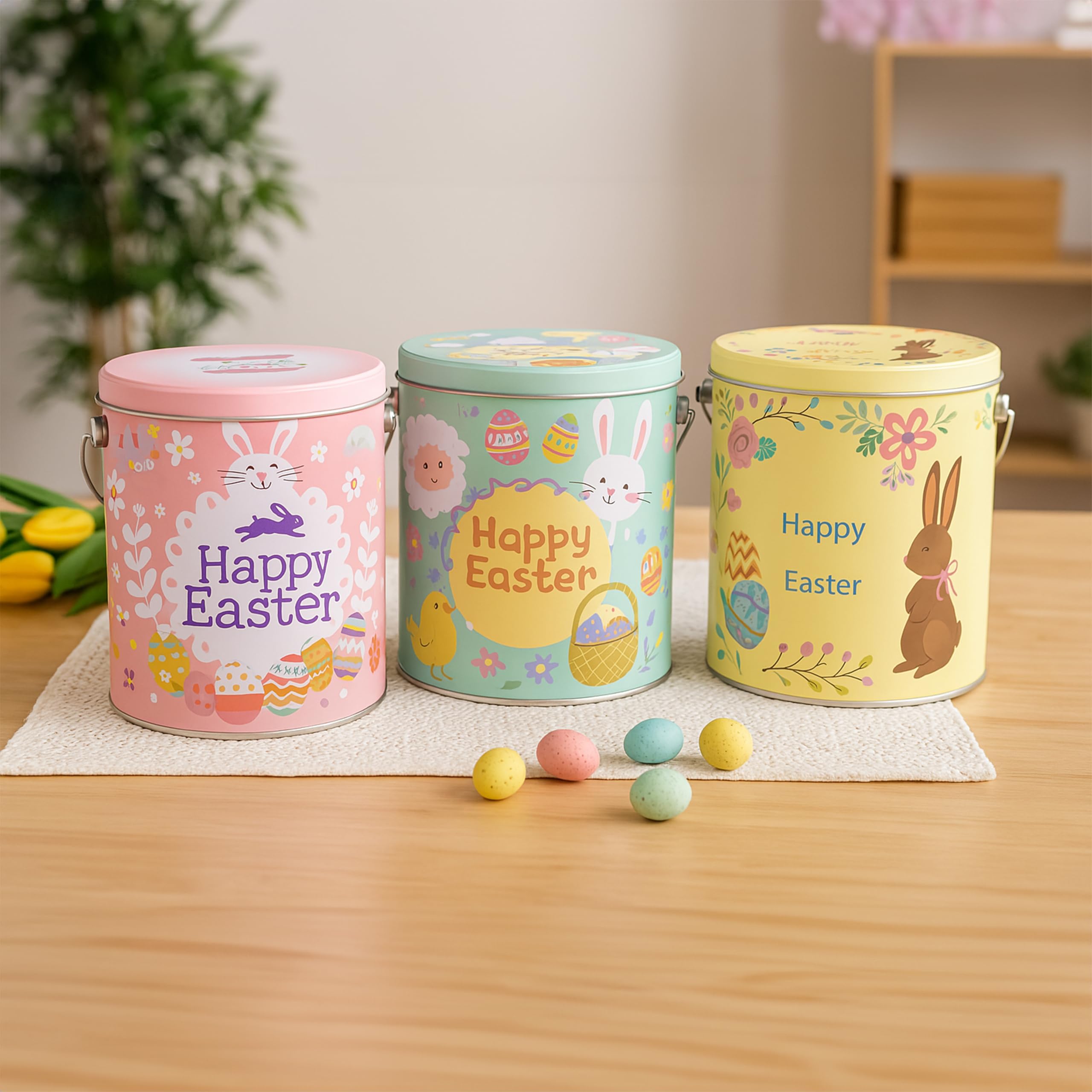 Sarah's Candy Factory Easter Snack Yellow Tin (48 Count) - Assorted Candy