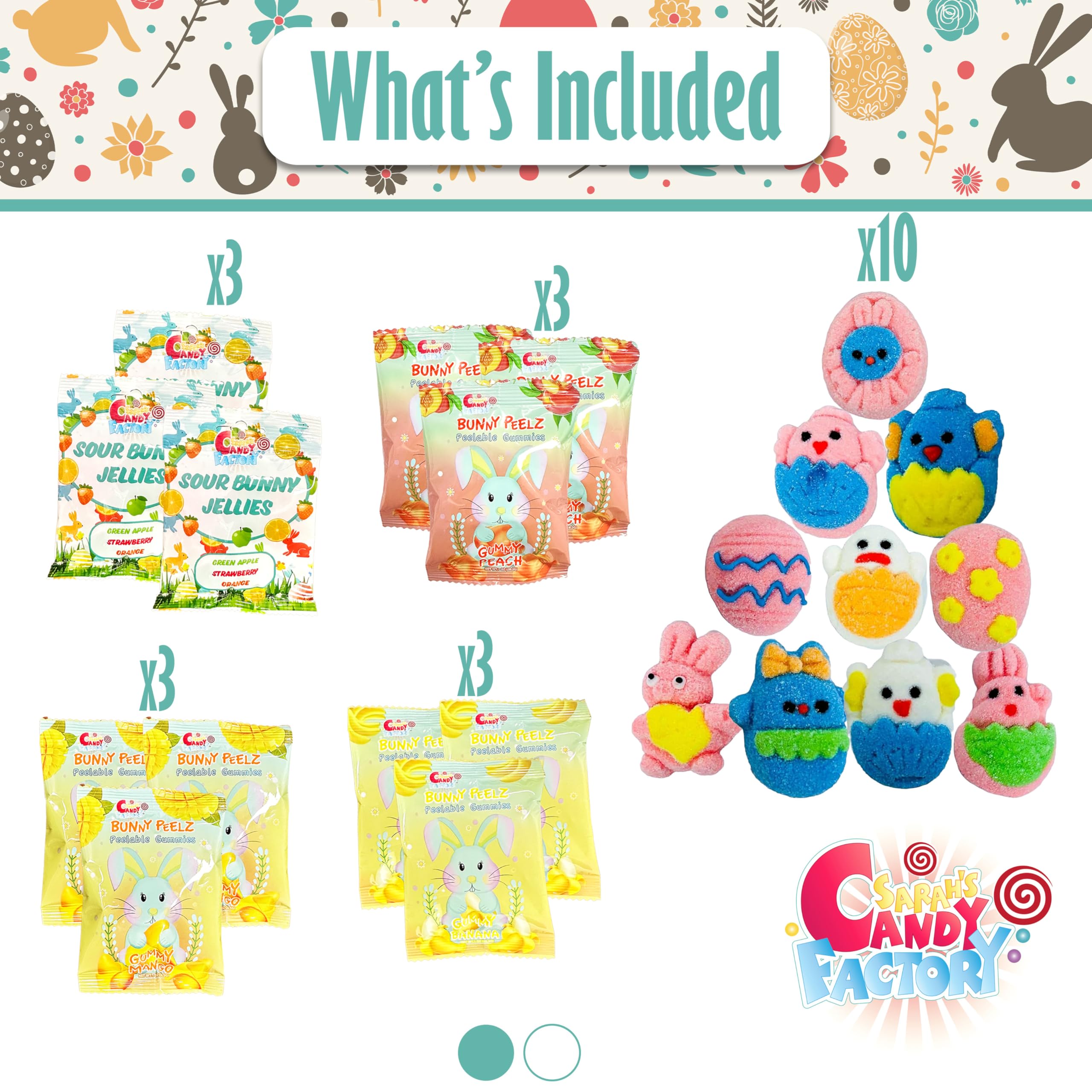 Sarah's Candy Factory Easter Snack Box (72 Count) - Assorted Candy & Treats