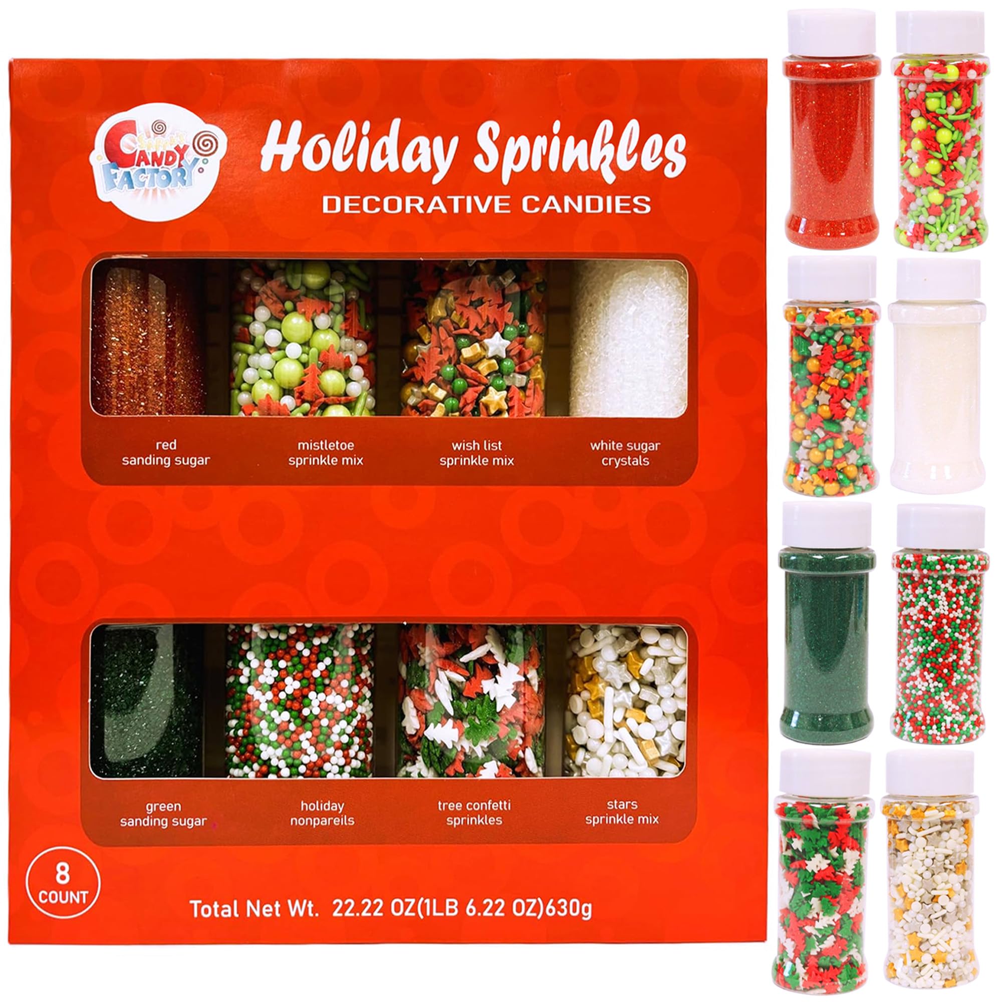 Sarah's Candy Factory Sarah's Candy Factory Holiday Cake Sprinkles Set - 8 Varieties