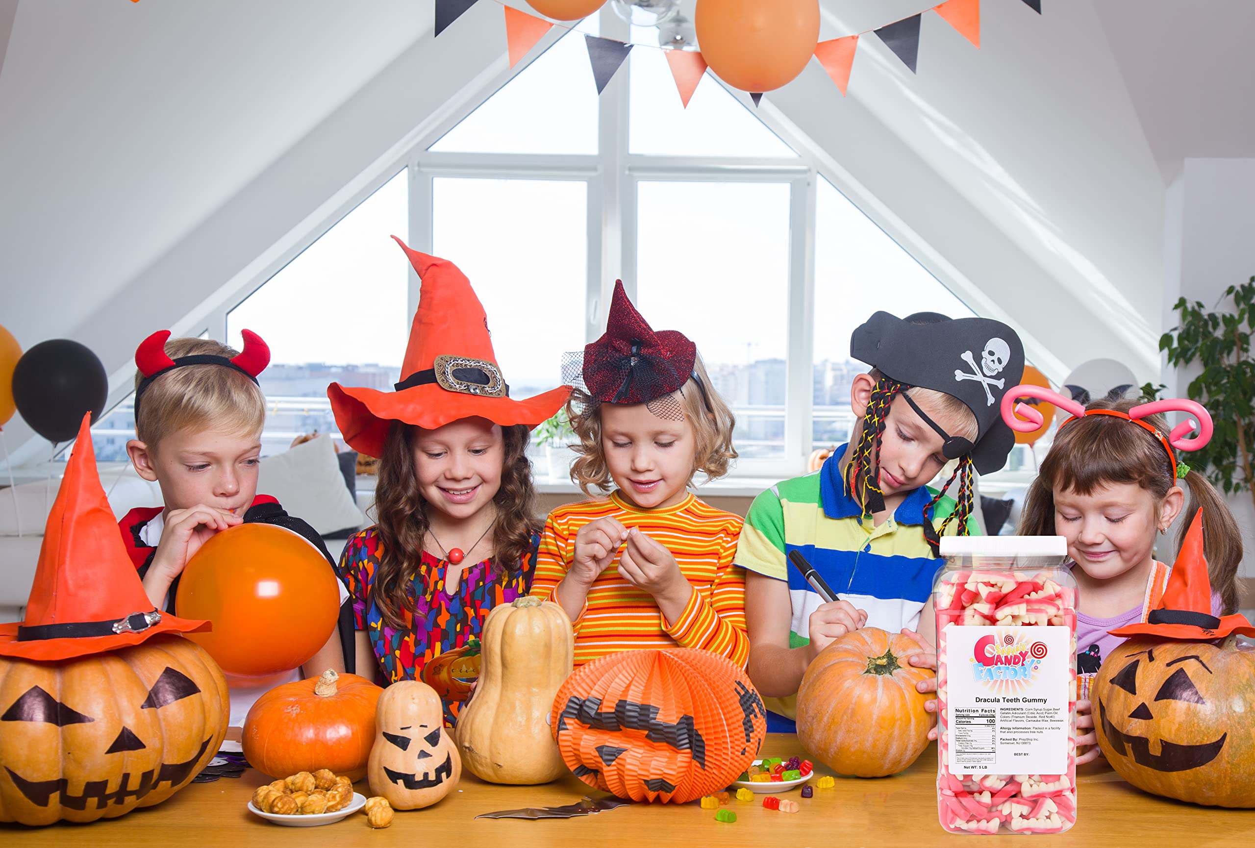 Sarah's Candy Factory Dracula Teeth Gummy Candy Jar - 5 Lbs