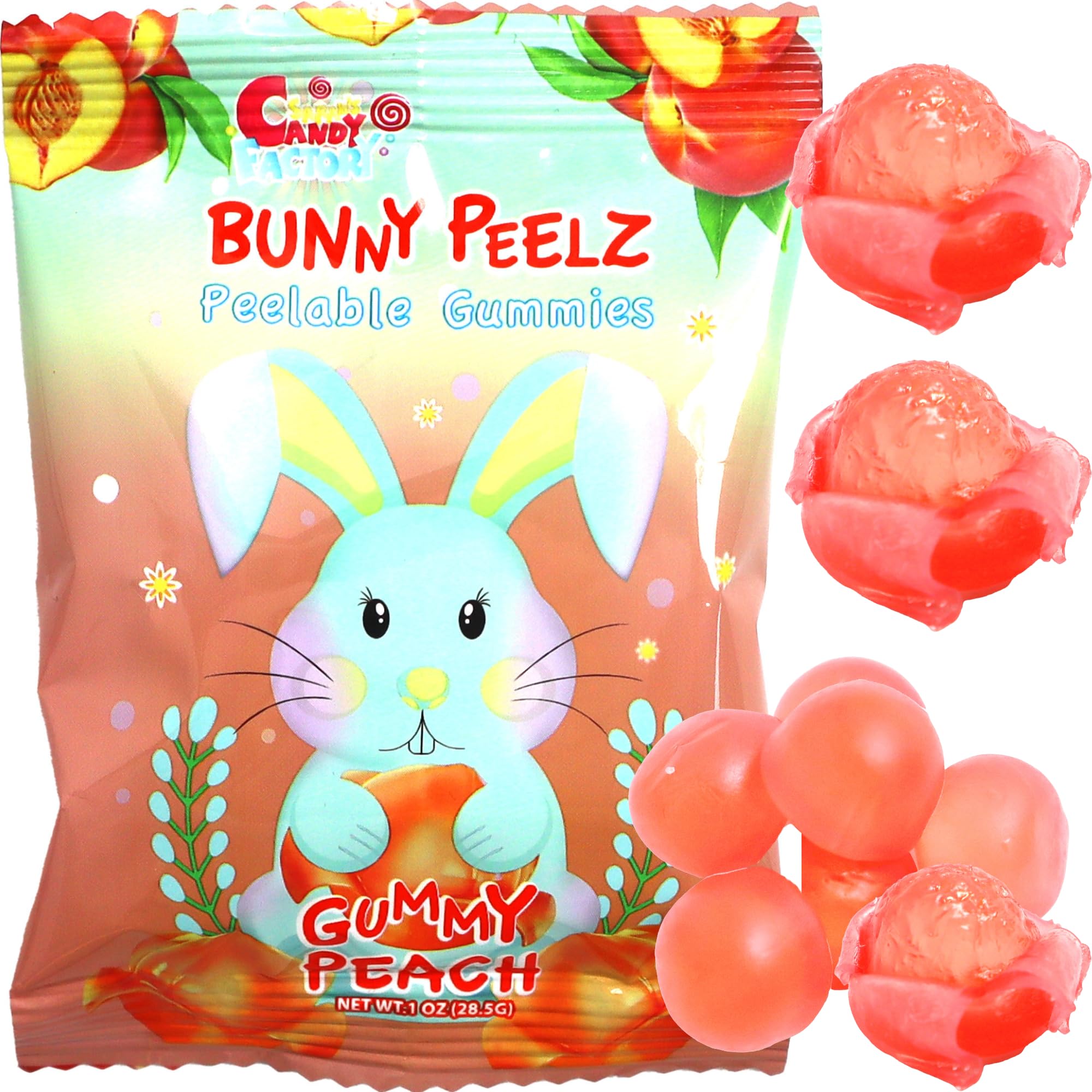 Sarah's Candy Factory Peelable Peach Gummies - Sarah's Candy Factory 1 Oz (8 Pack)