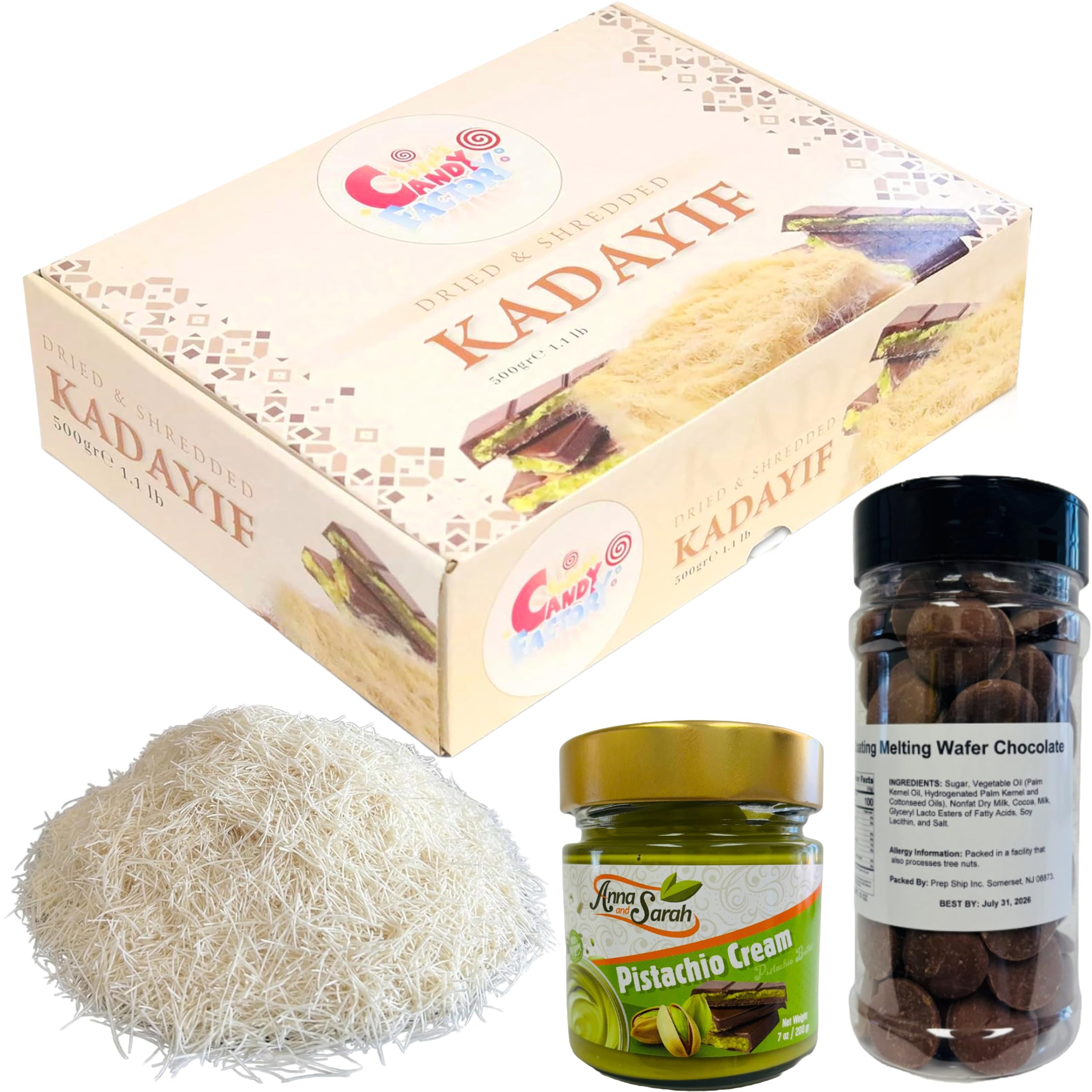 Sarah's Candy Factory Premium Kadayif & Pistachio Cream Set - 3 Items