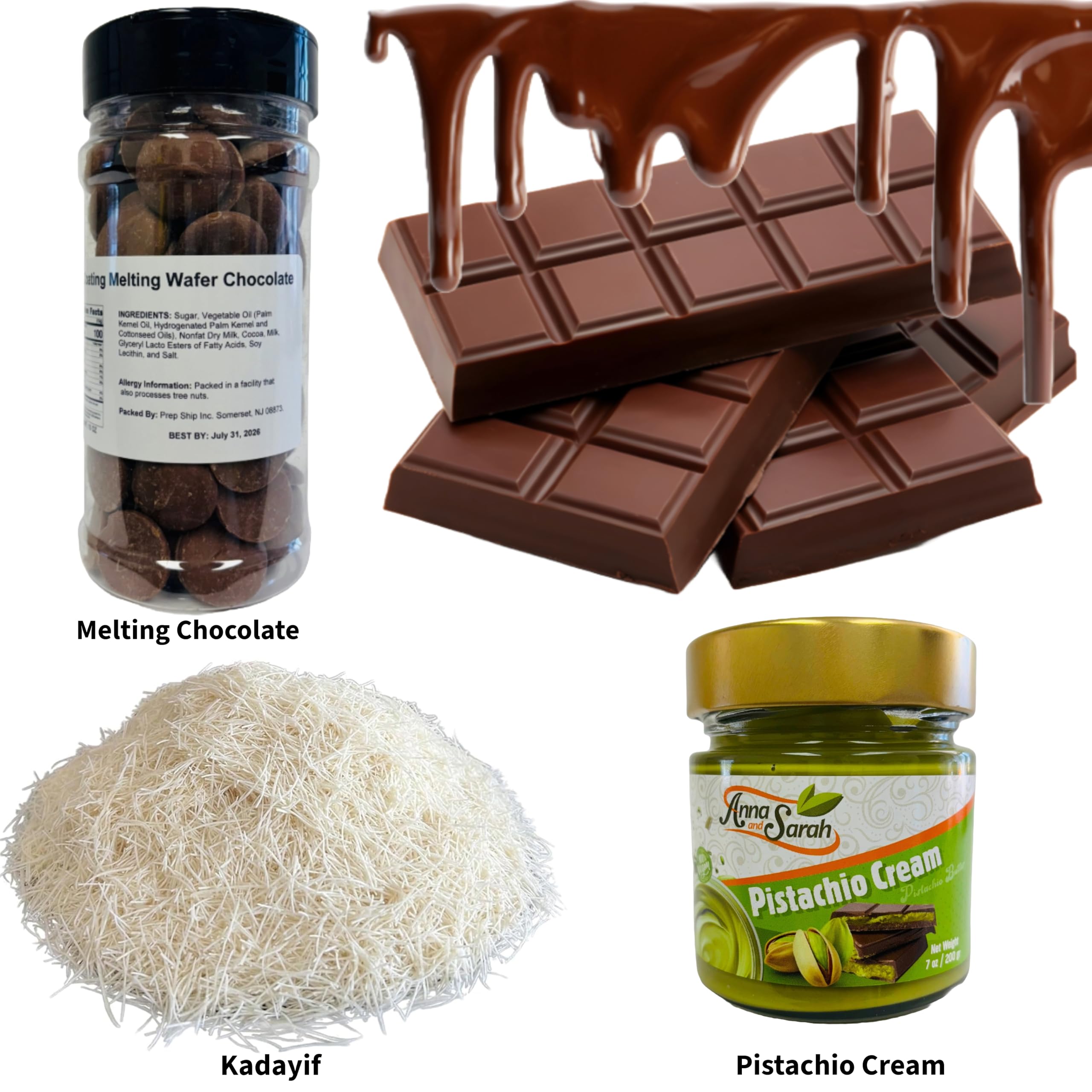Sarah's Candy Factory Premium Kadayif & Pistachio Cream Set - 3 Items