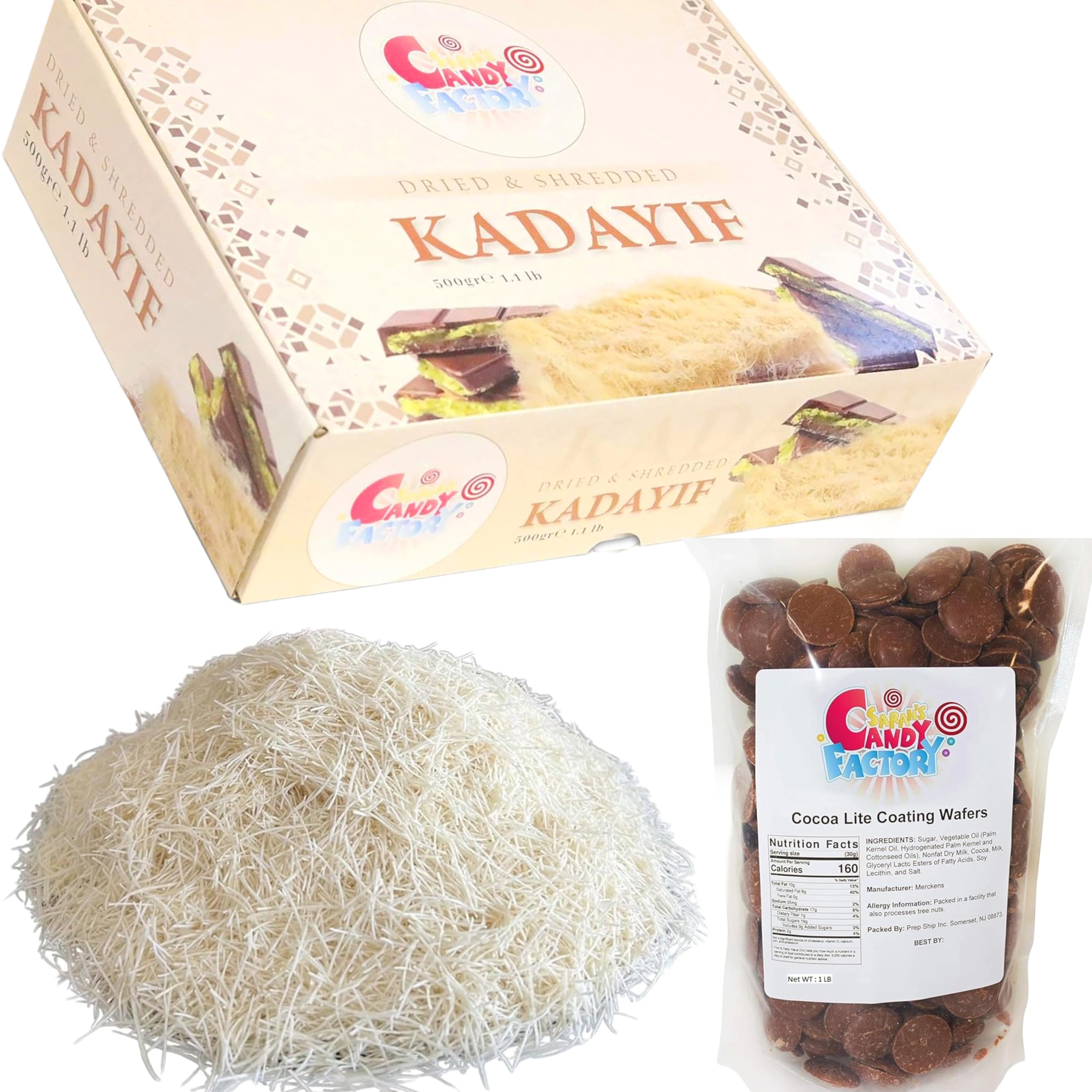 Sarah's Candy Factory Premium Dried Kadayif & Melting Milk Chocolate Coating
