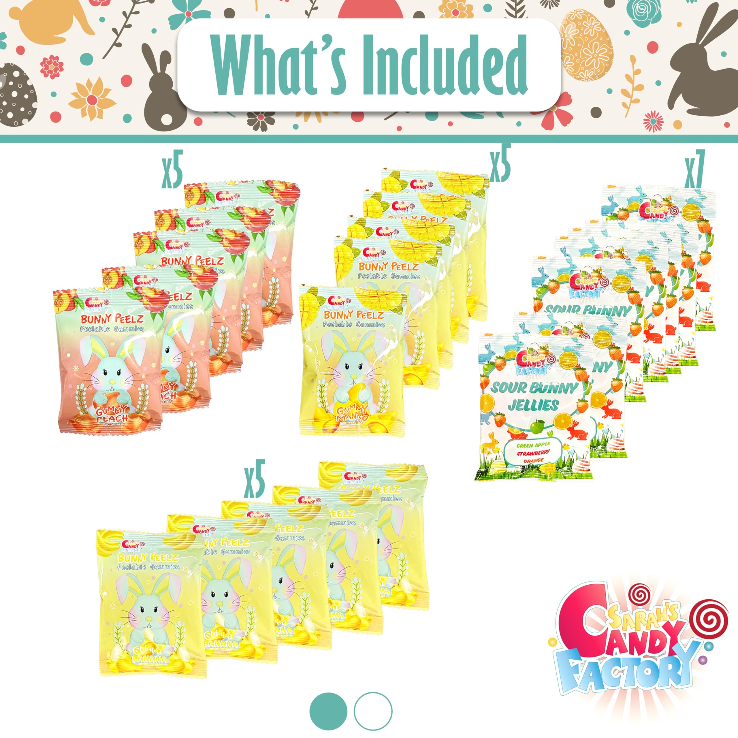 Sarah's Candy Factory Easter Snack Basket (52 Count) - Assorted Treats & Sweets