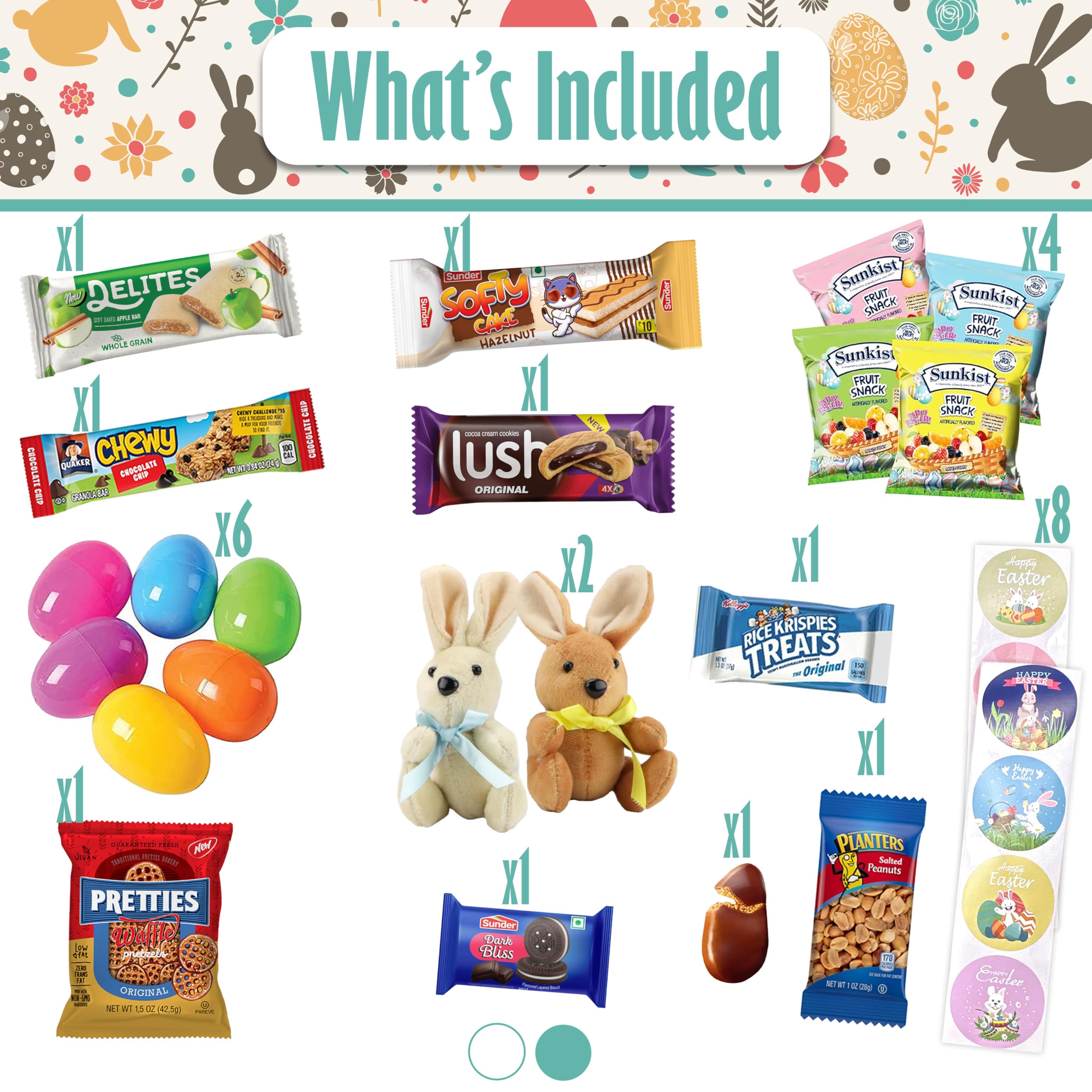 Sarah's Candy Factory Easter Snack Green Tin Basket (48 Count) - Candy & Treats