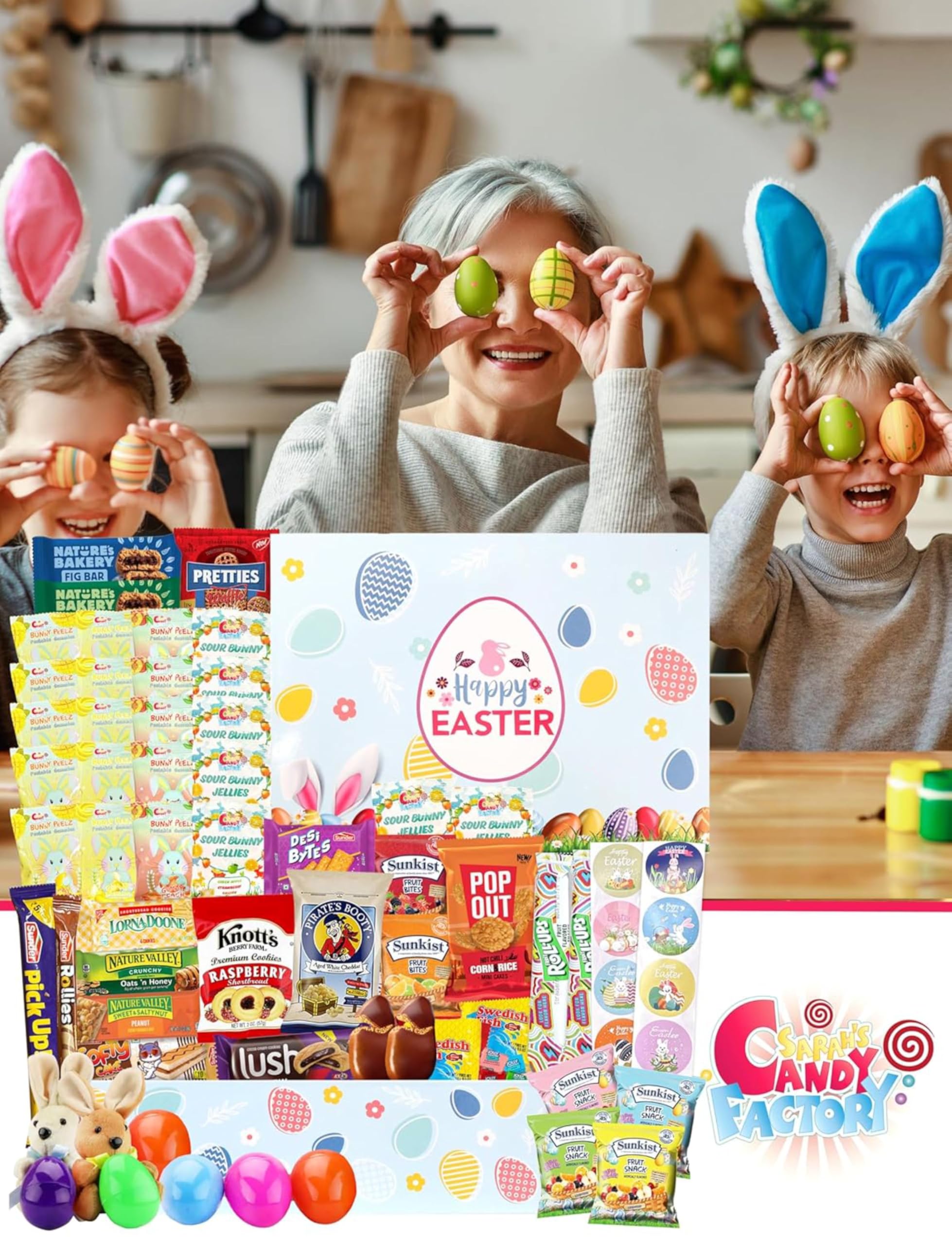 Sarah's Candy Factory Easter Snack Box (72 Count) - Assorted Treats & Candies