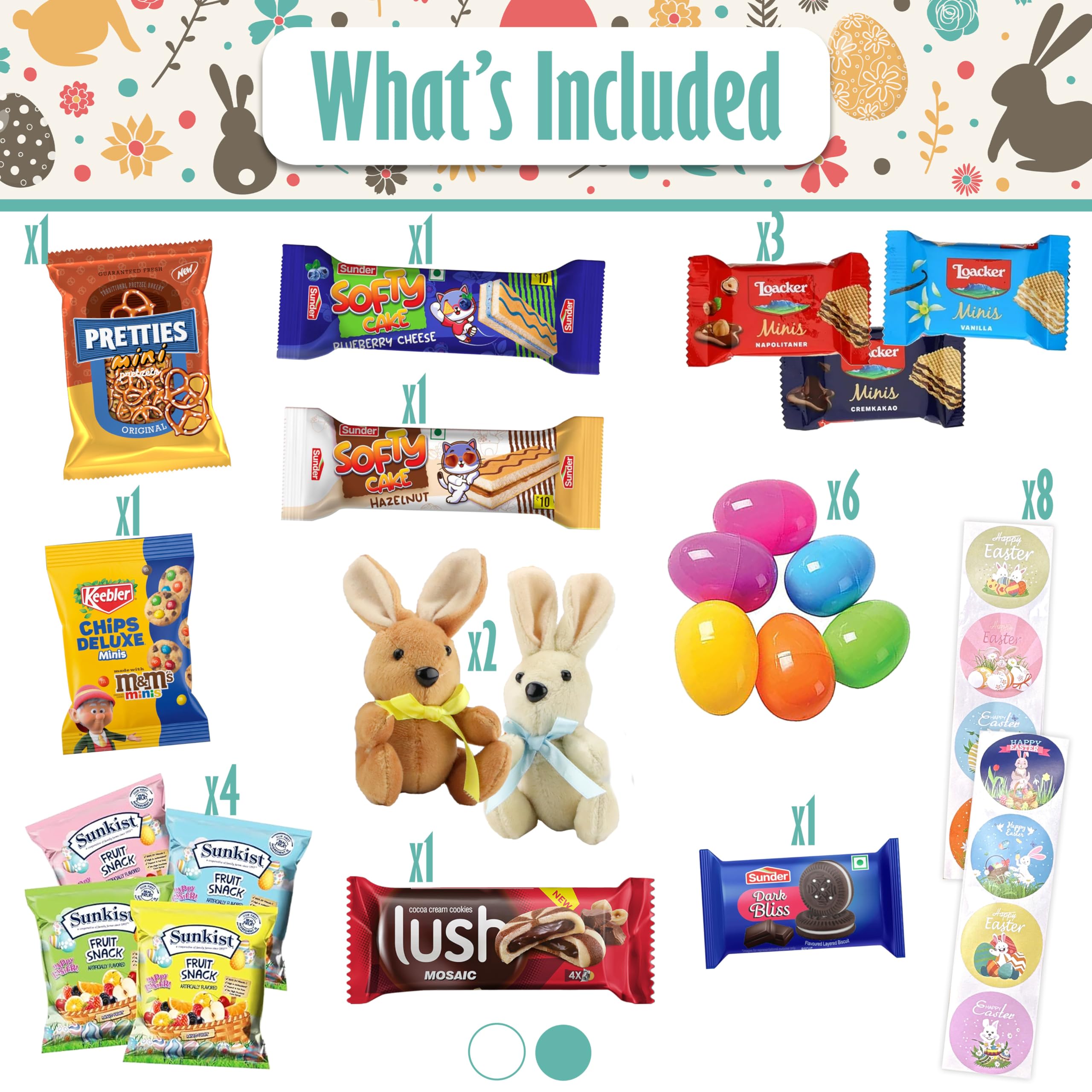 Sarah's Candy Factory Easter Snack Basket (52 Count) - Assorted Treats & Sweets