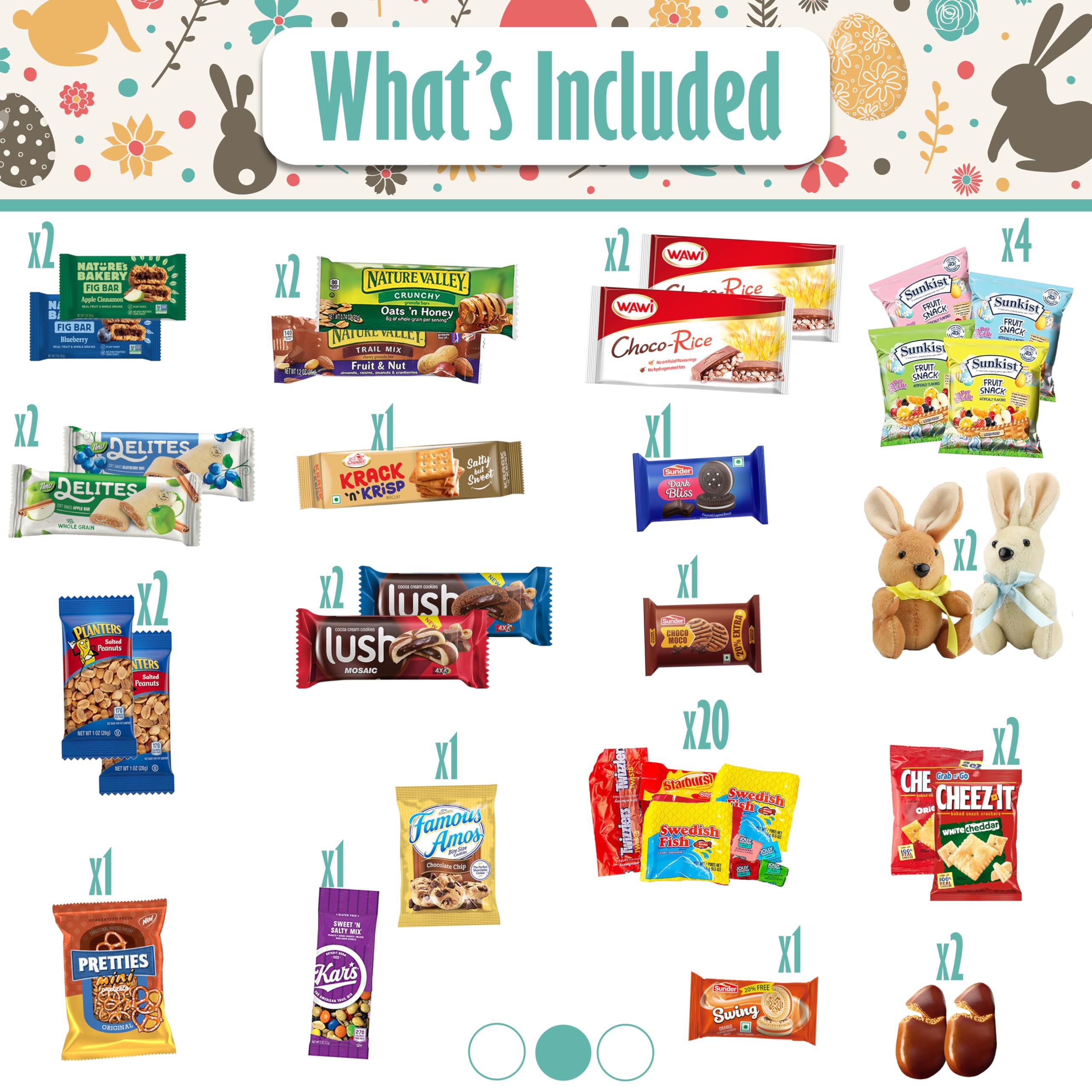 Sarah's Candy Factory Easter Snack Box (114 Count) - Assorted Candy & Treats