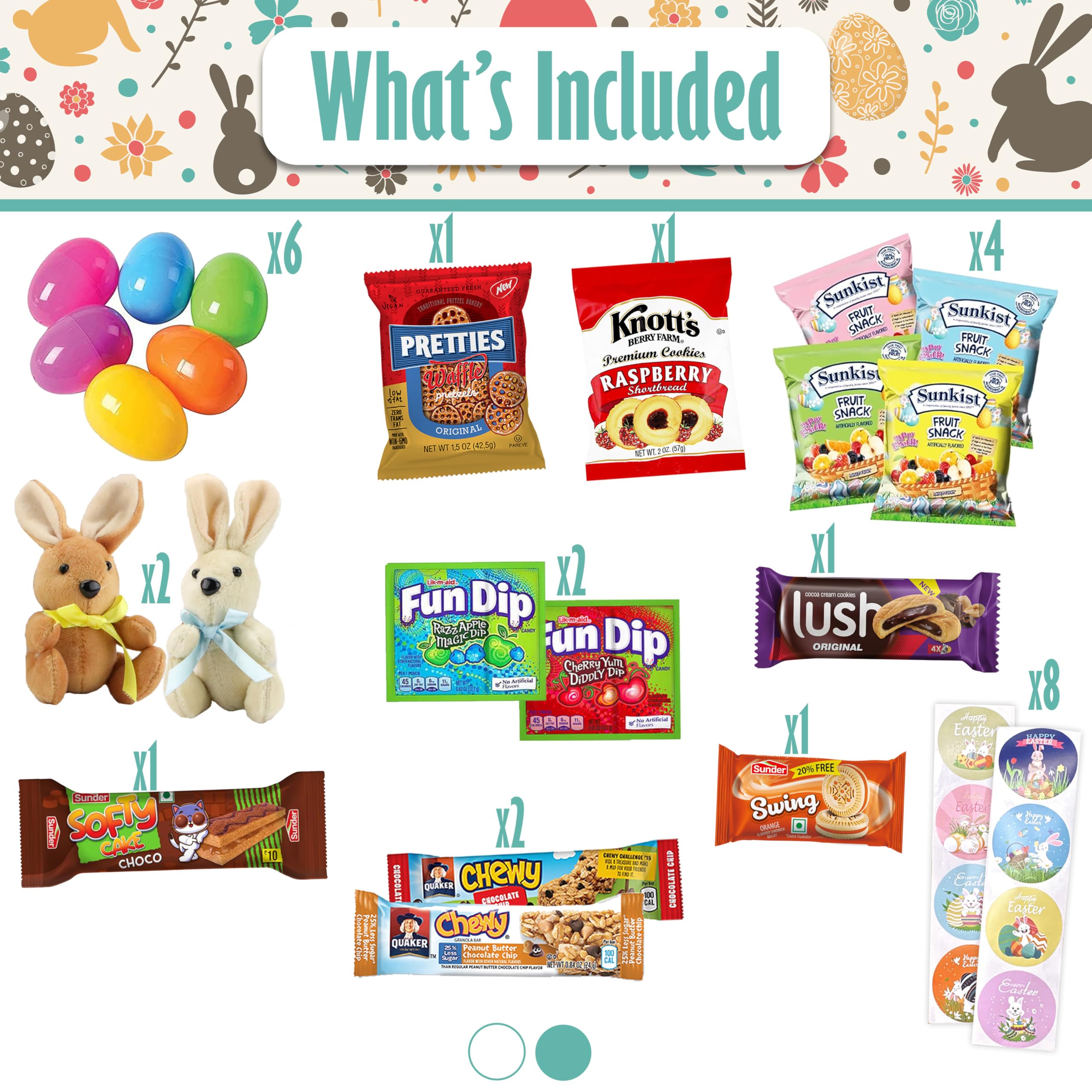 Sarah's Candy Factory Easter Snack Basket - 52 Count with Candy and Treats
