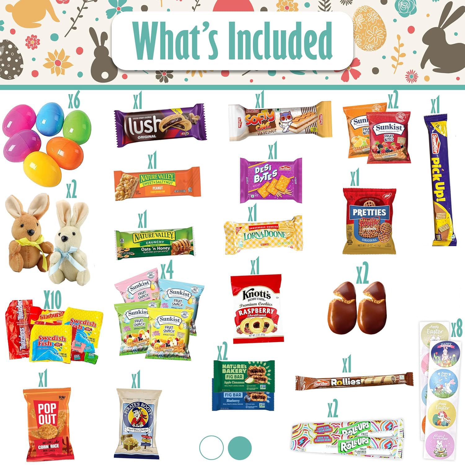 Sarah's Candy Factory Easter Snack Box (72 Count) - Assorted Treats & Candies