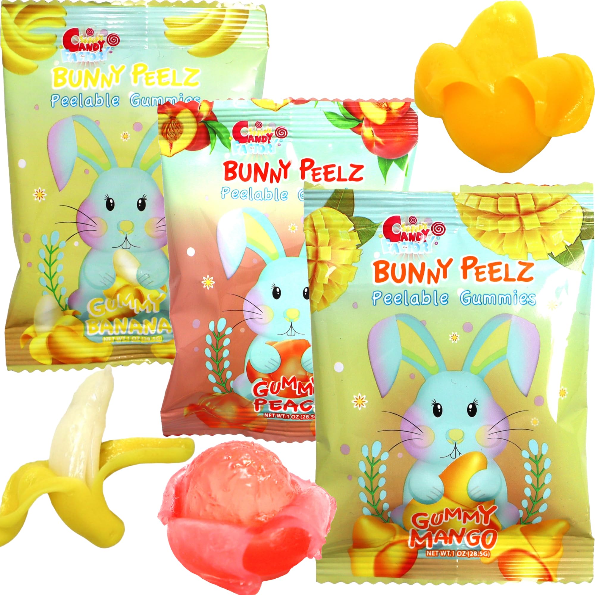 Sarah's Candy Factory Sarah's Candy Factory 3 Variety Peelable Gummy Candy - Mango, Peach & Banana - 1 Oz (18 Pack)