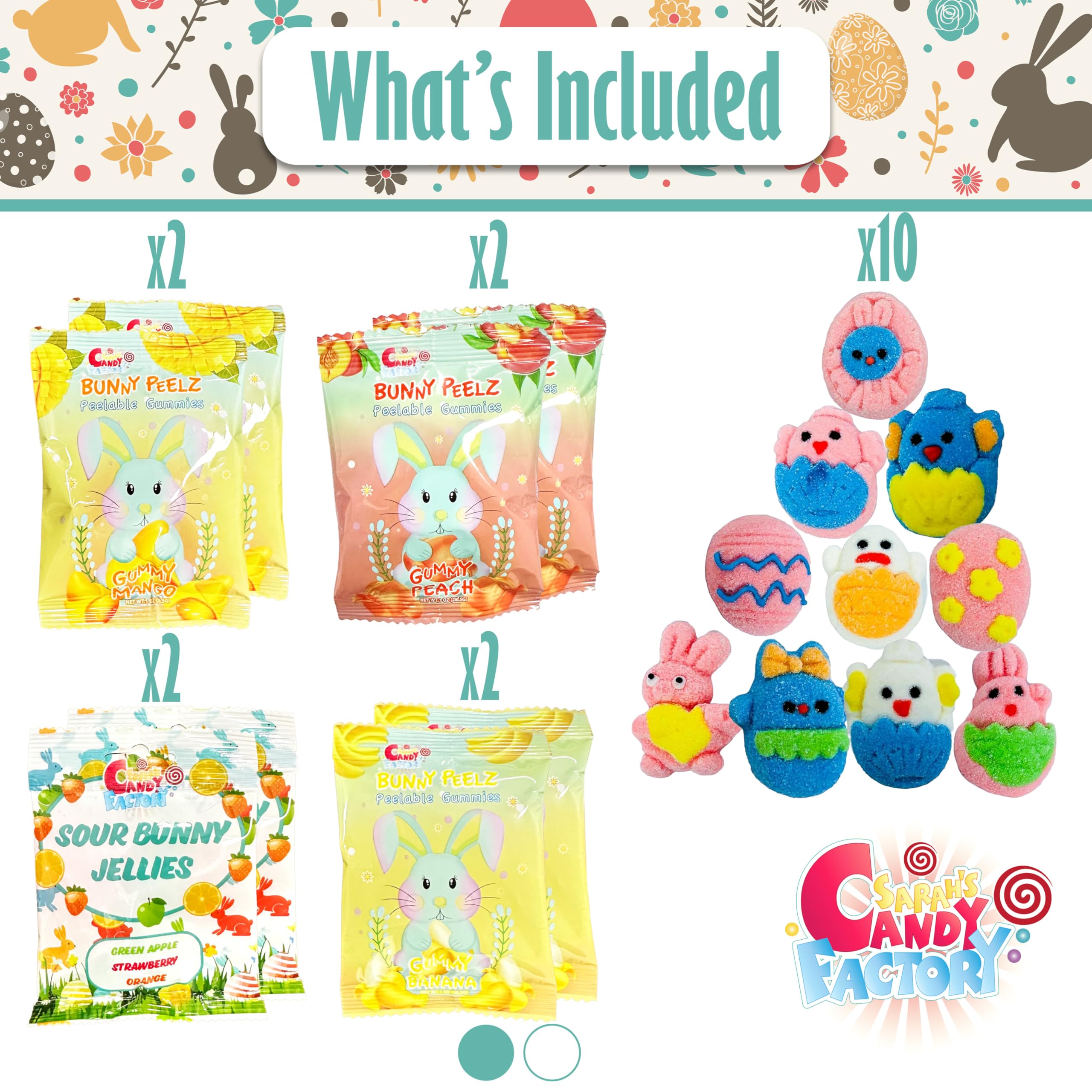 Sarah's Candy Factory Easter Brown Oval Willow Basket - 70 Count Treats & Snacks