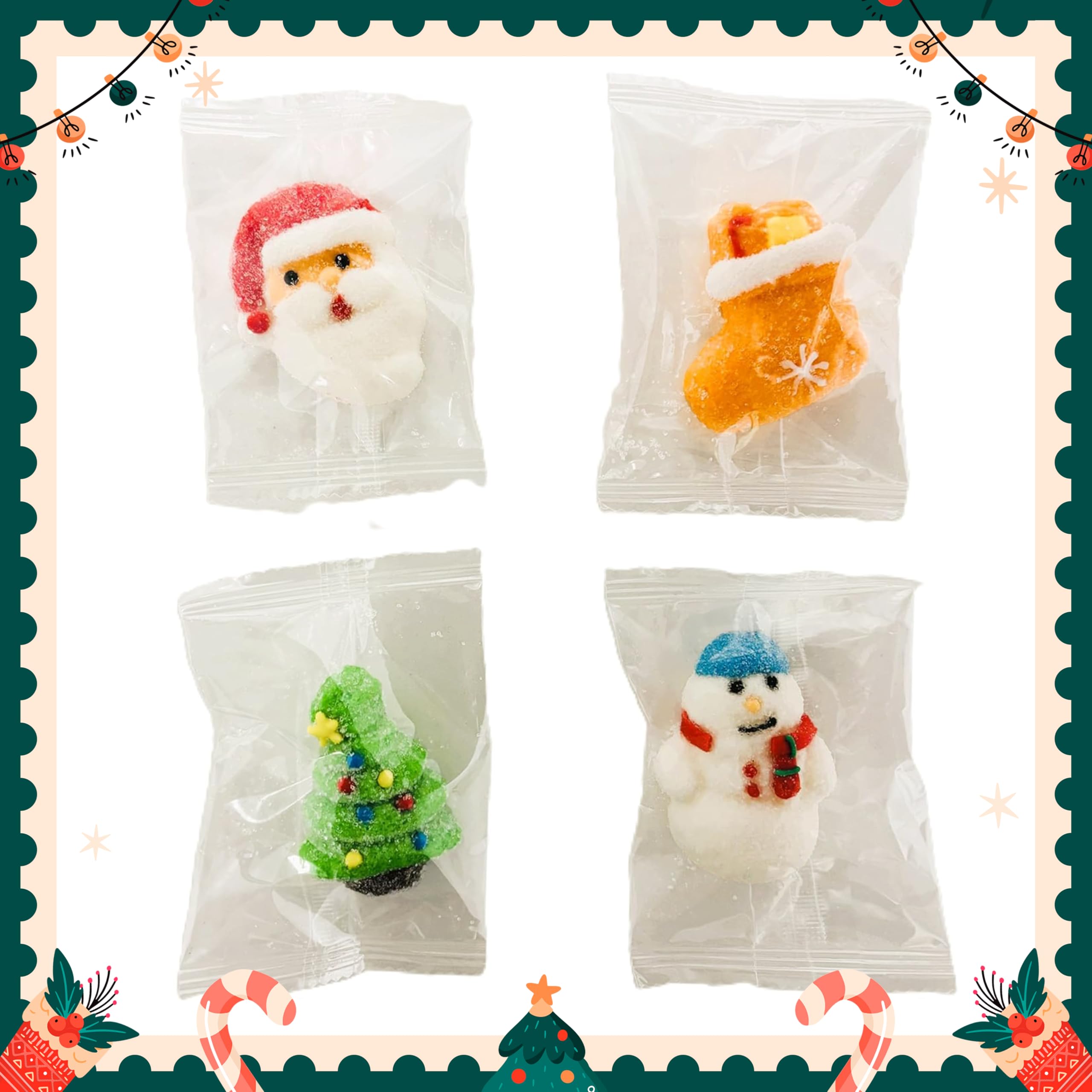 Christmas Theme Marshmallow Candy - 2.2 Lbs, 80 Pieces, Individually Wrapped, Kosher & Halal