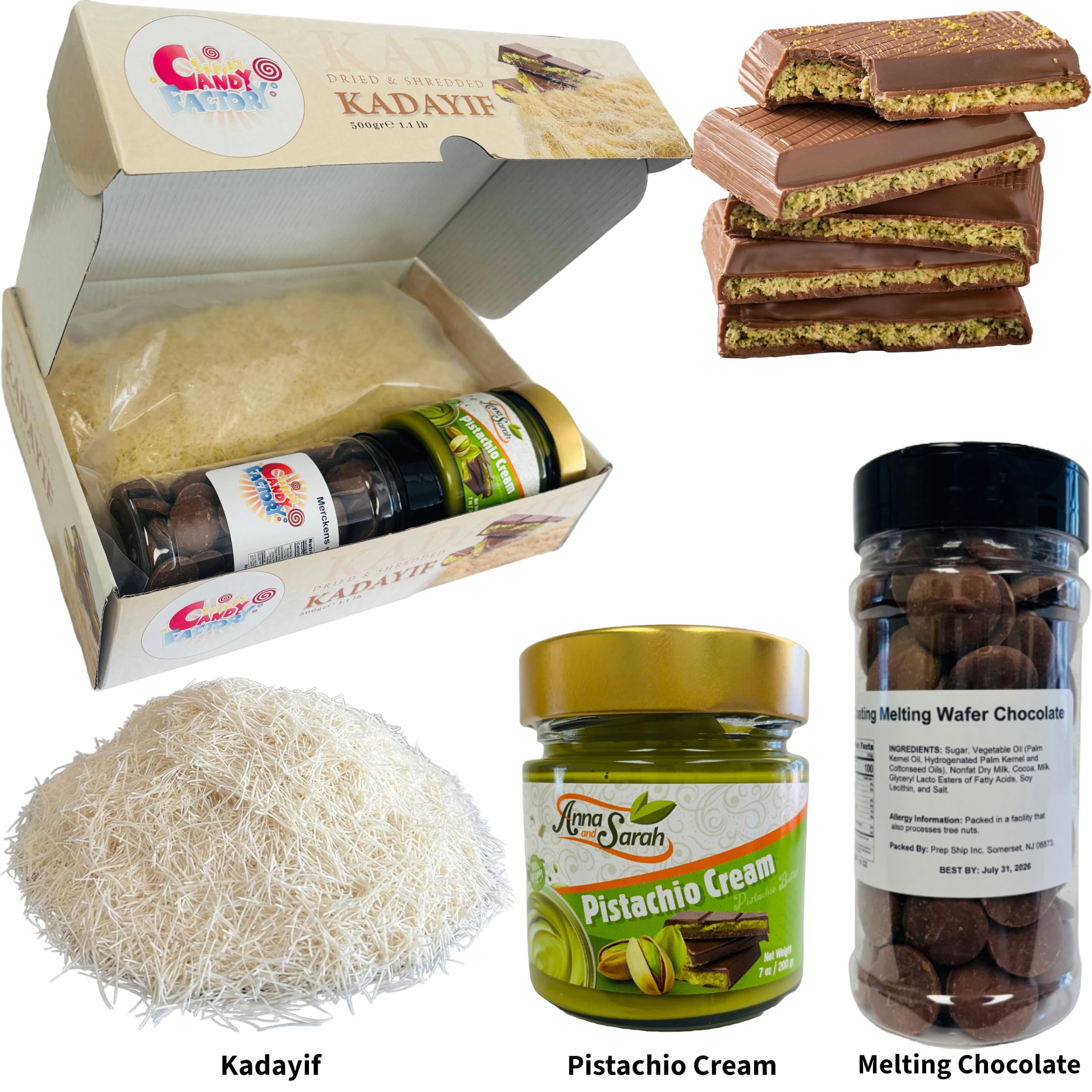 Sarah's Candy Factory Premium Kadayif & Pistachio Cream Set - 3 Items