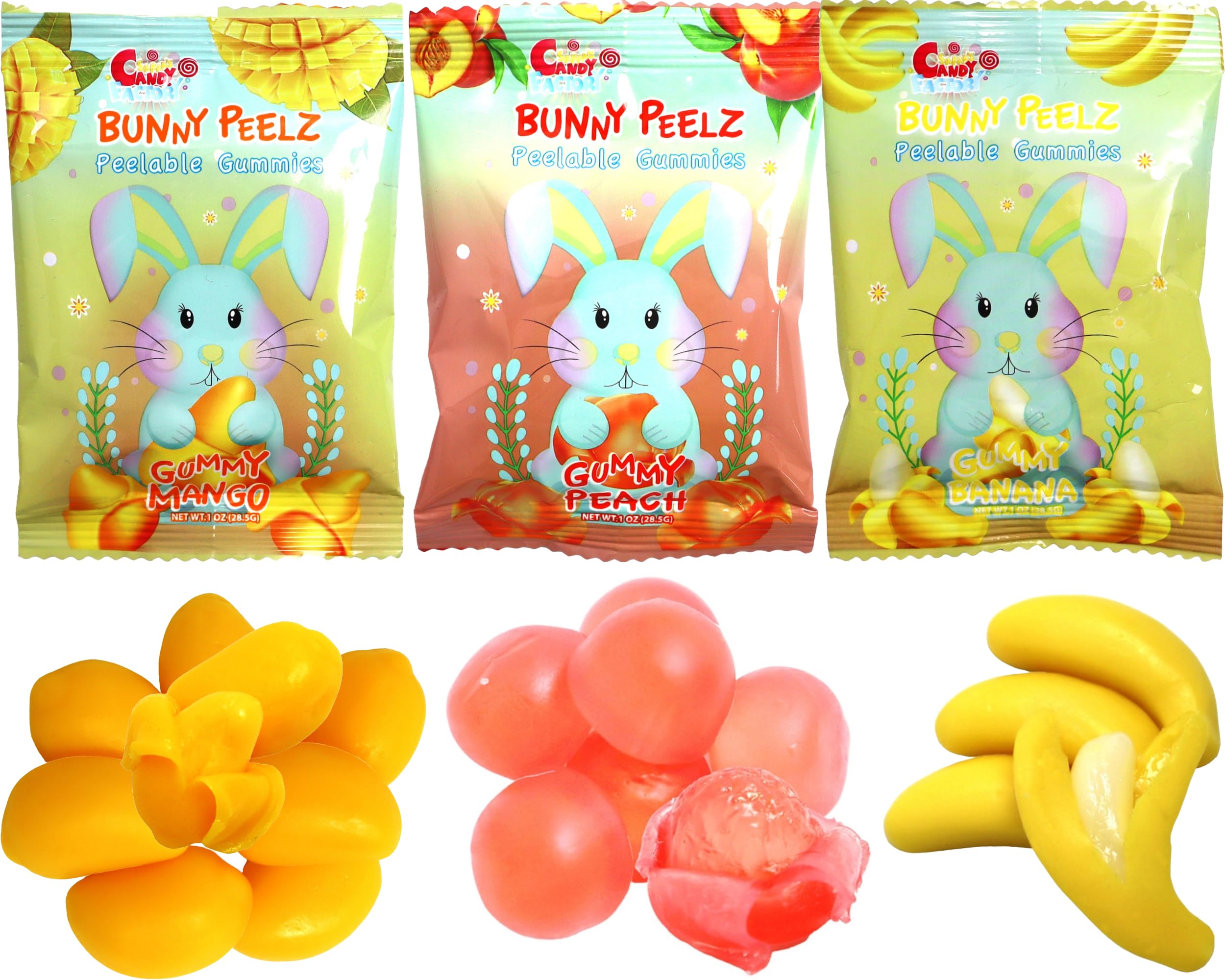 Sarah's Candy Factory Sarah's Candy Factory 3 Variety Peelable Gummy Candy - Mango, Peach & Banana - 1 Oz (18 Pack)