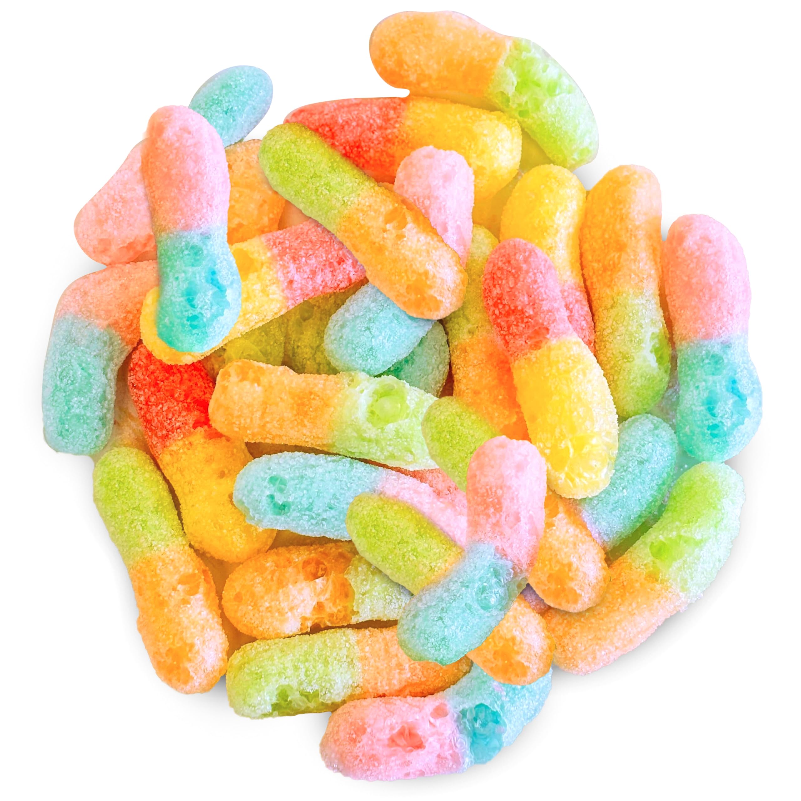 Sarah's Candy Factory Freeze Dried Sour Worms - Sweet & Crunchy Treats (4.5 Oz)