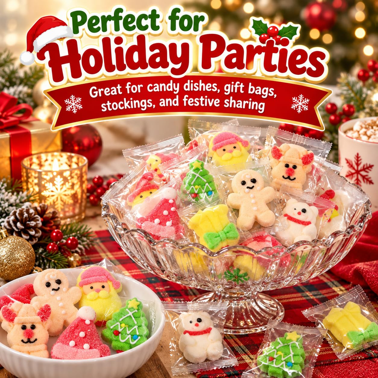Christmas Vanilla Marshmallows 2-Pack, 40 Individually Wrapped, 14 Oz Bag