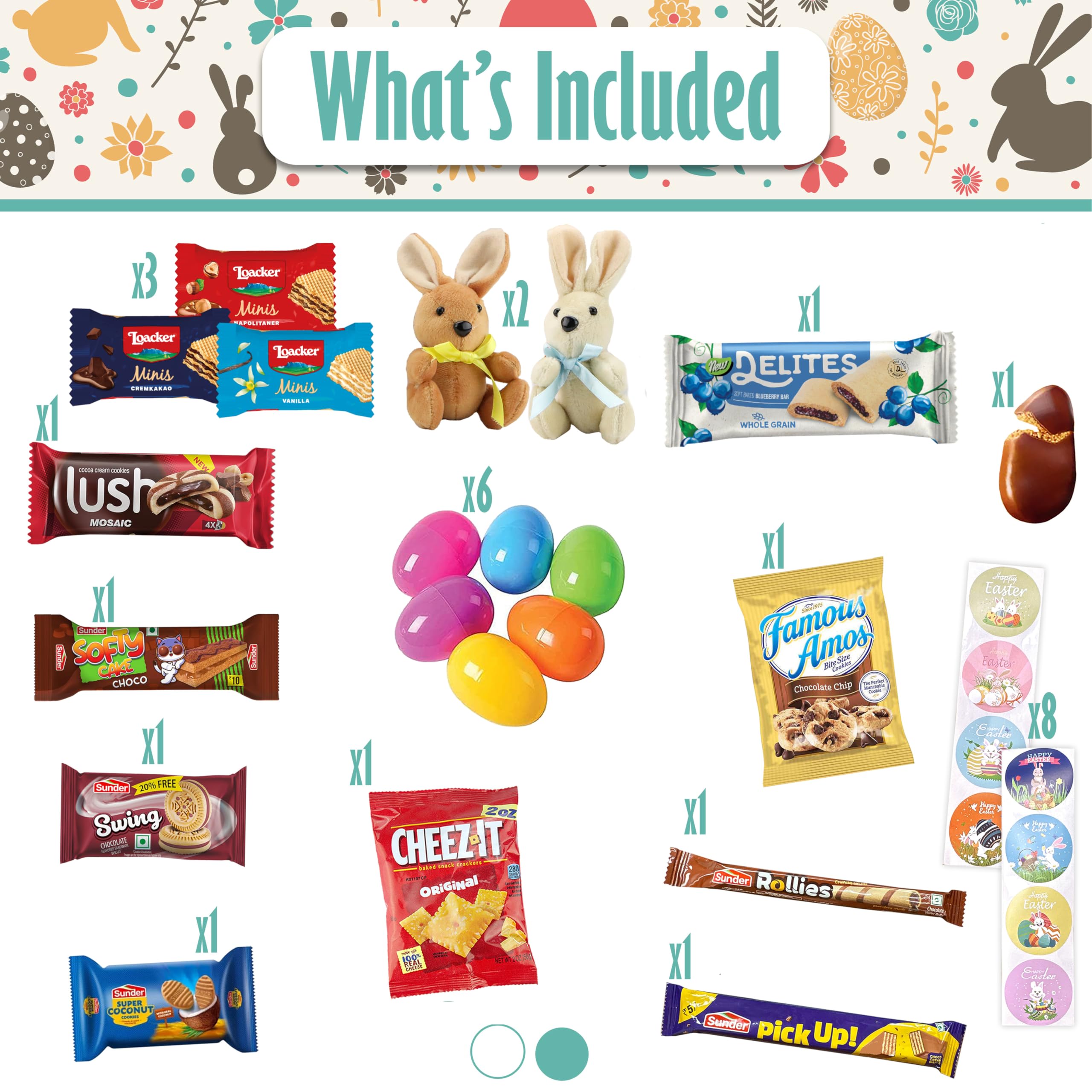 Sarah's Candy Factory Easter Snack Green Tin Basket - 46 Count Assorted Treats