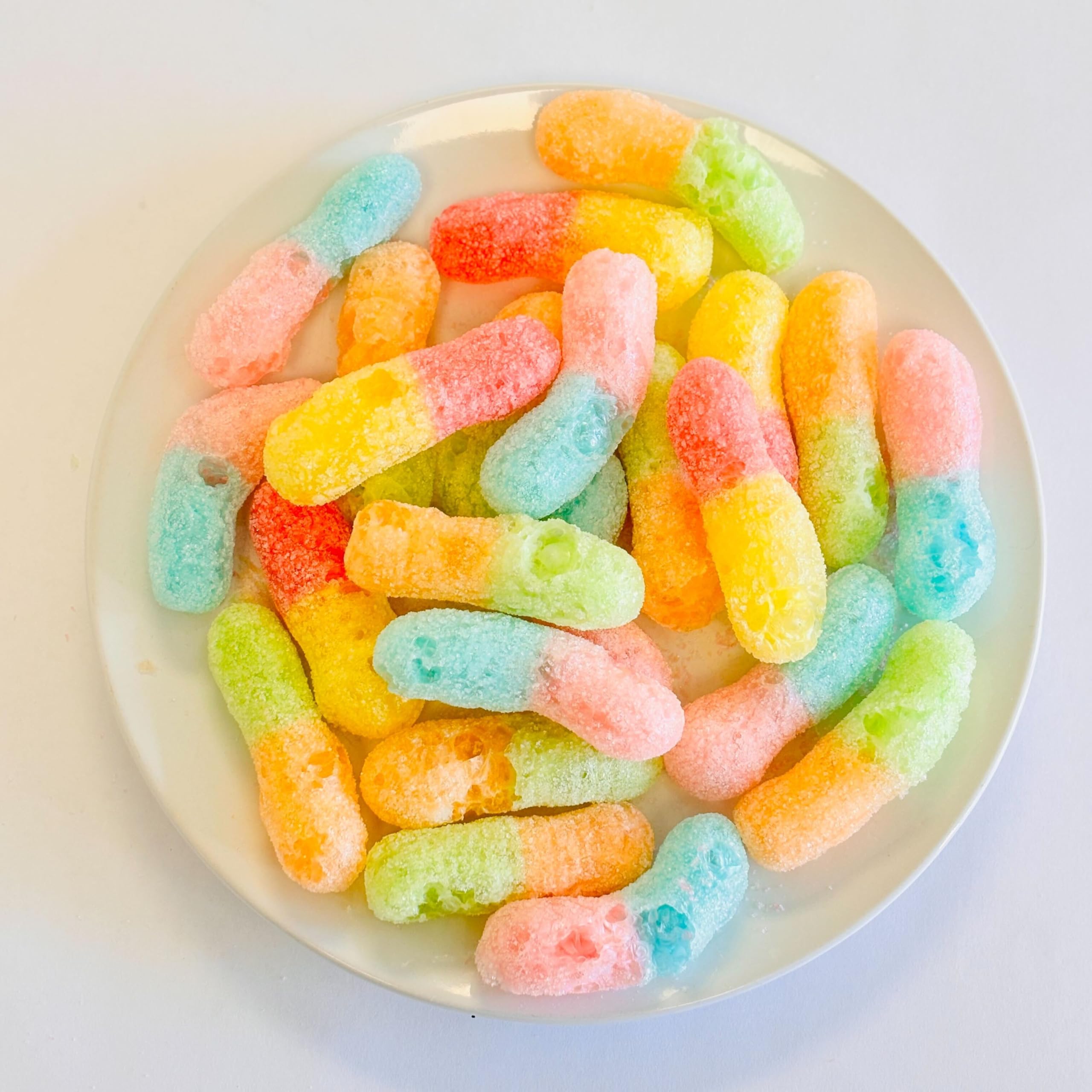 Sarah's Candy Factory Freeze Dried Sour Worms - Sweet & Crunchy Treats (4.5 Oz)