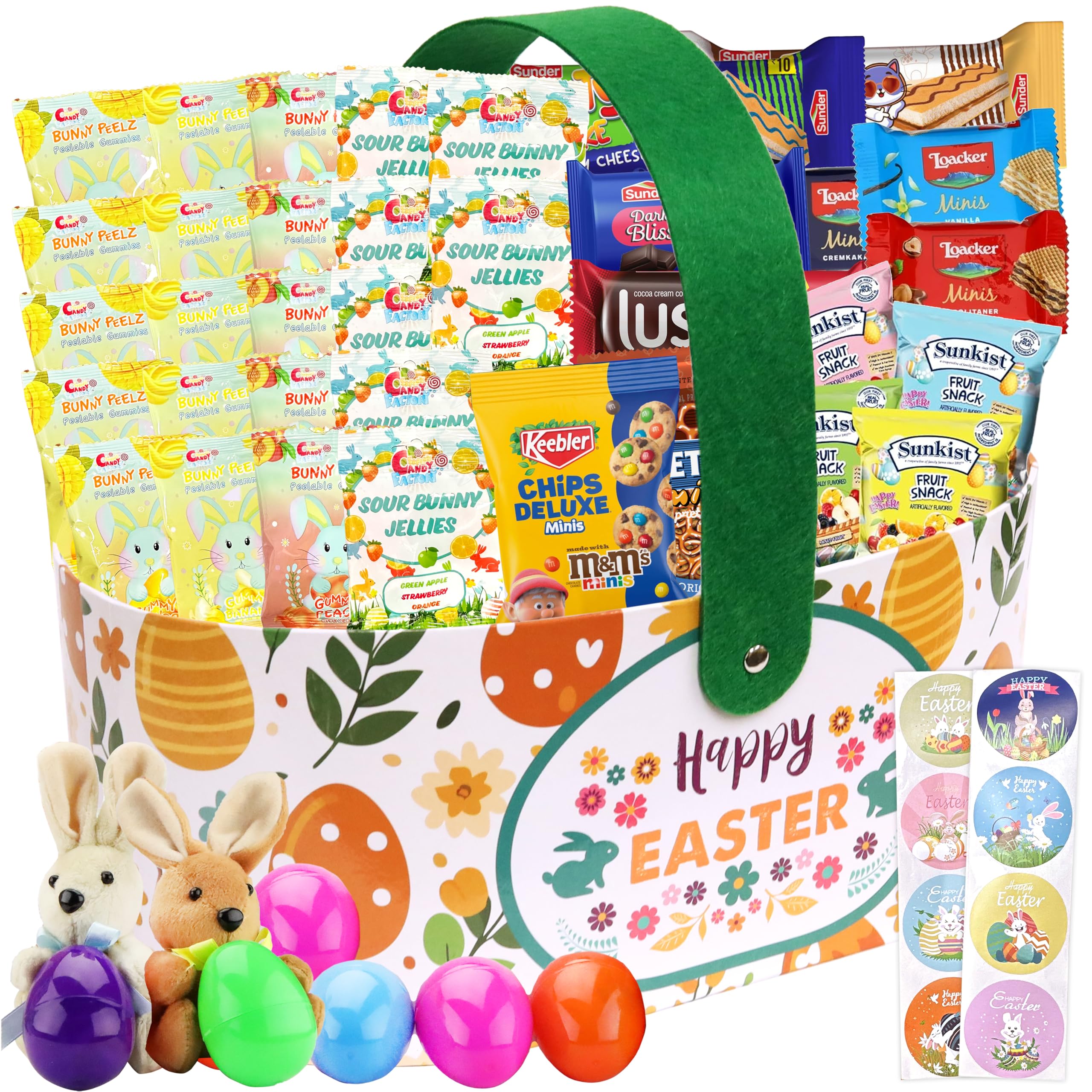 Sarah's Candy Factory Easter Snack Basket (52 Count) - Assorted Treats & Sweets