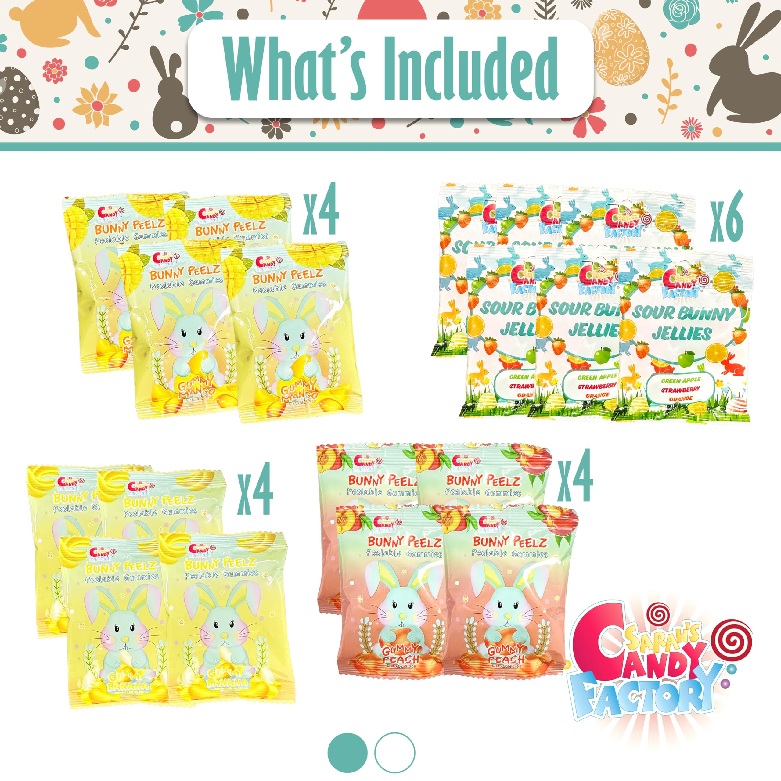 Sarah's Candy Factory Easter Snack Yellow Tin - 60 Count Assorted Candy