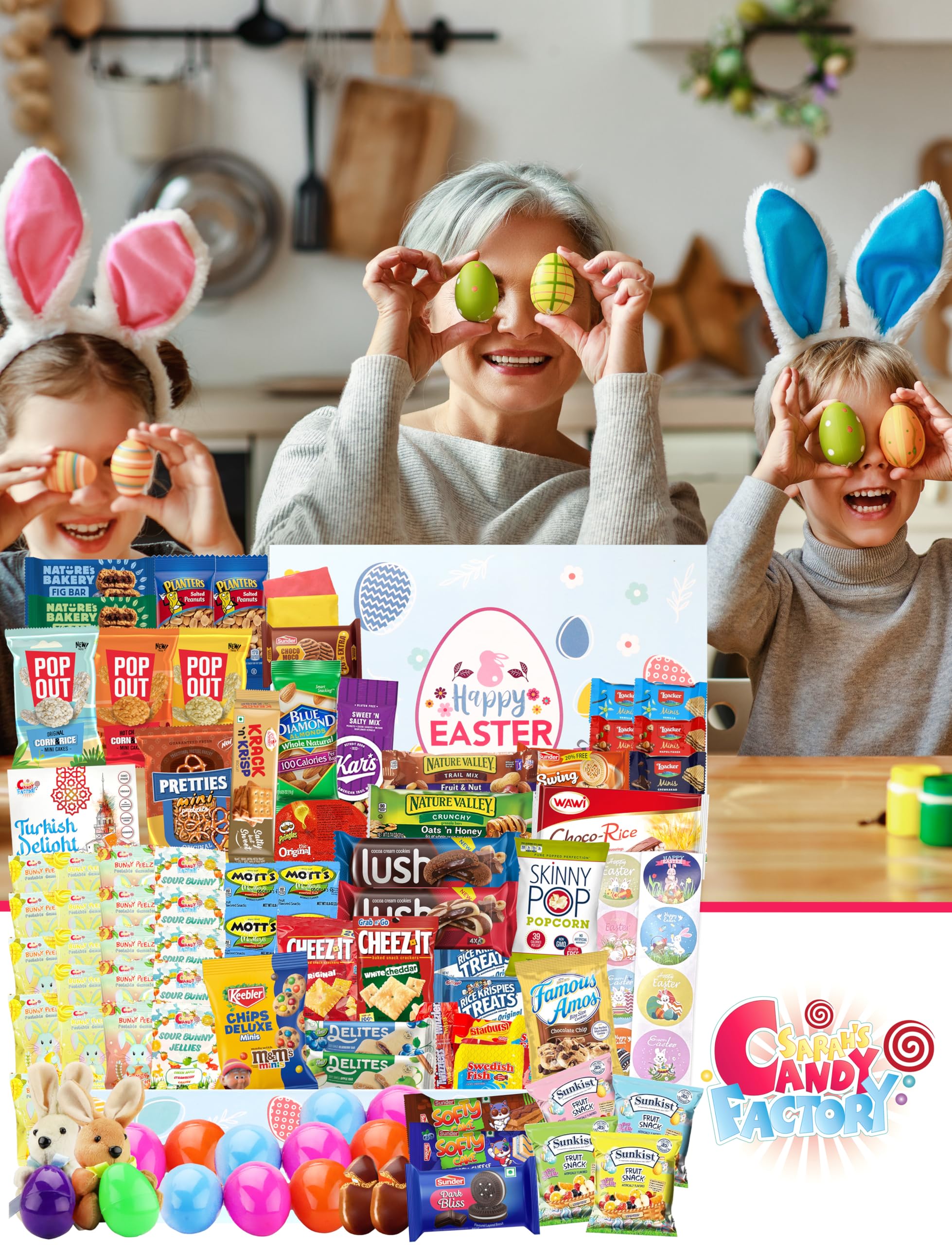 Sarah's Candy Factory Easter Snack Box (114 Count) - Assorted Candy & Treats