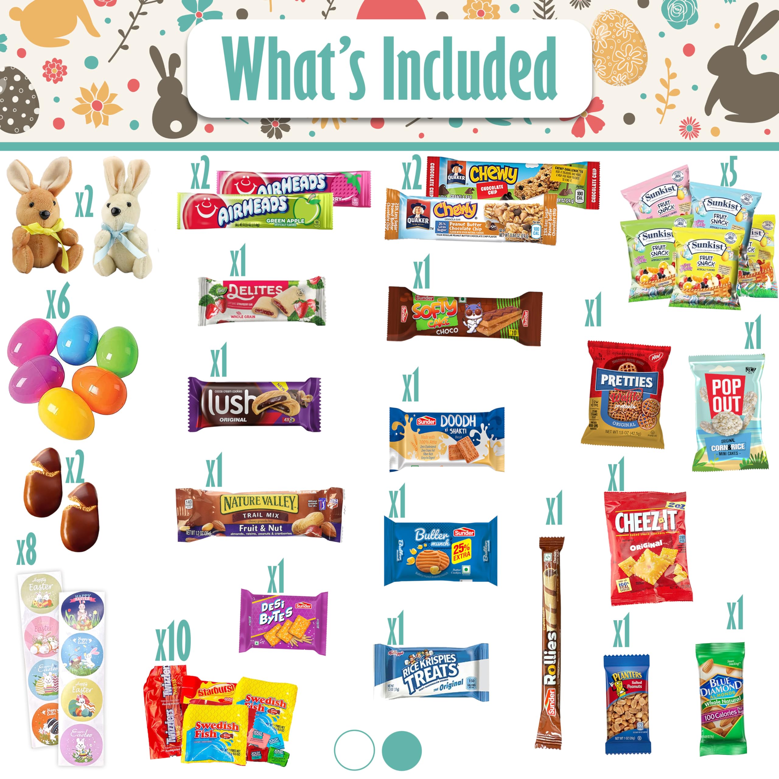 Sarah's Candy Factory Easter Brown Oval Willow Basket - 70 Count Treats & Snacks