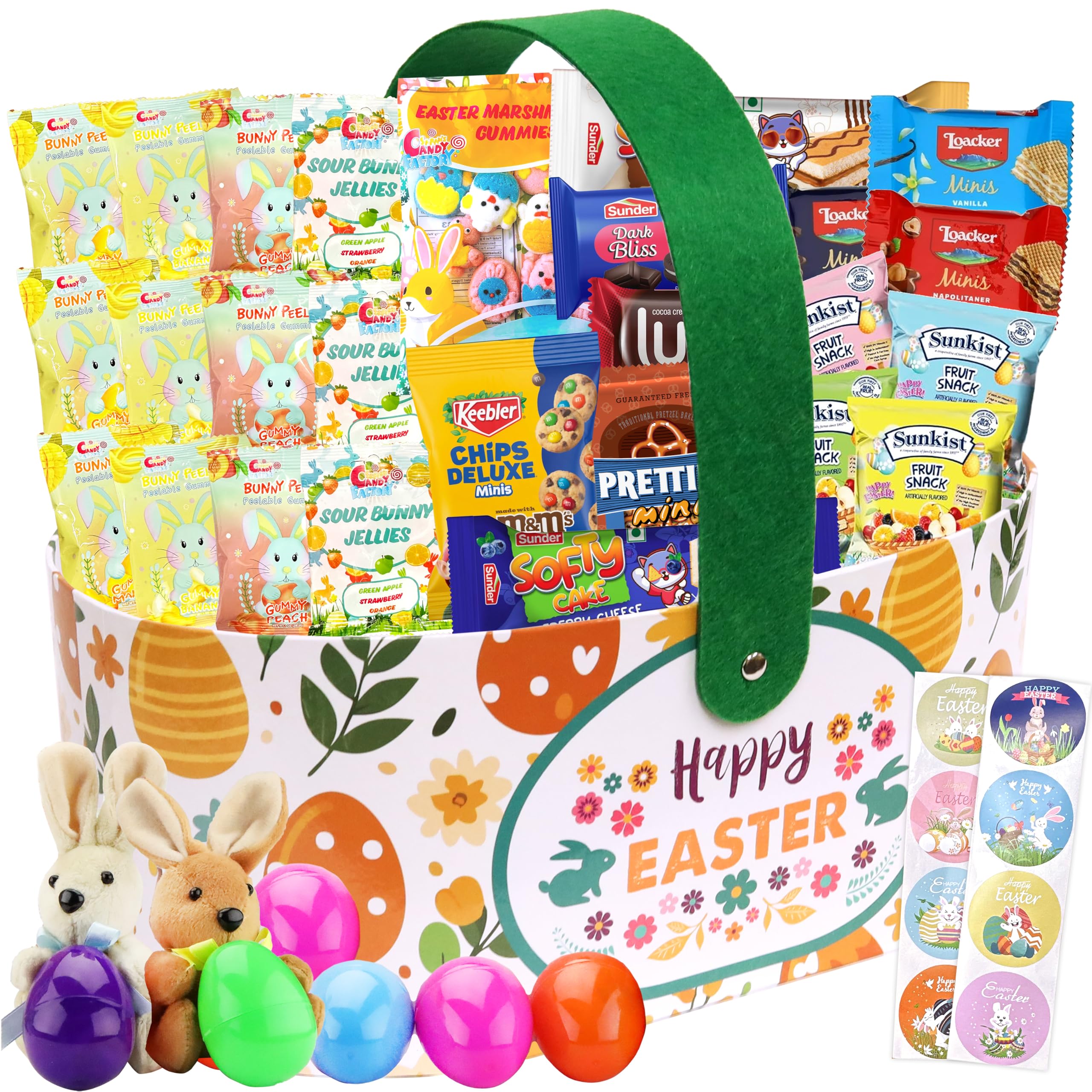 Sarah's Candy Factory Easter Snack Basket - 52 Count Assortment of Treats