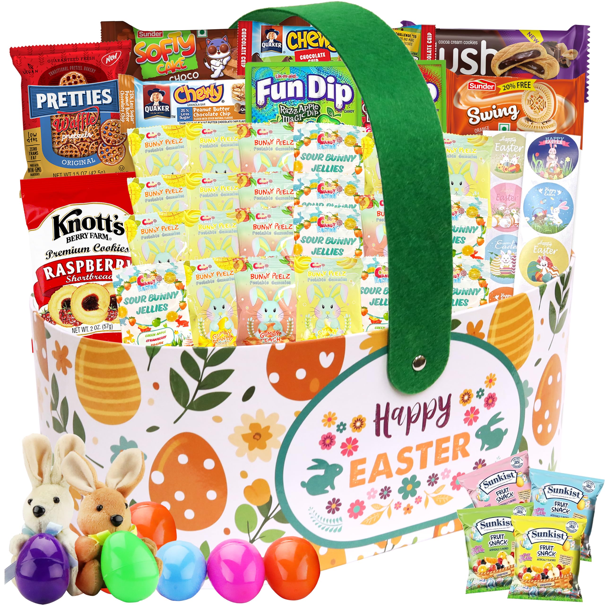 Sarah's Candy Factory Easter Snack Basket - 52 Count with Candy and Treats
