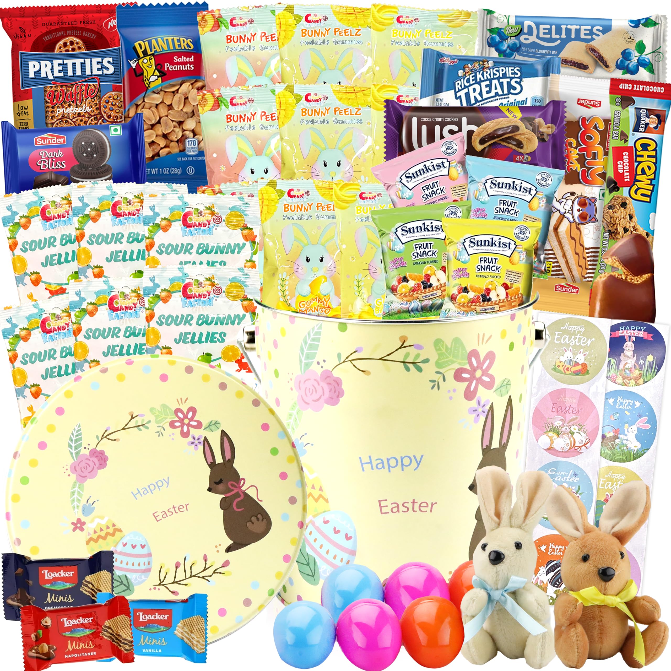 Sarah's Candy Factory Easter Snack Yellow Tin (48 Count) - Assorted Candy