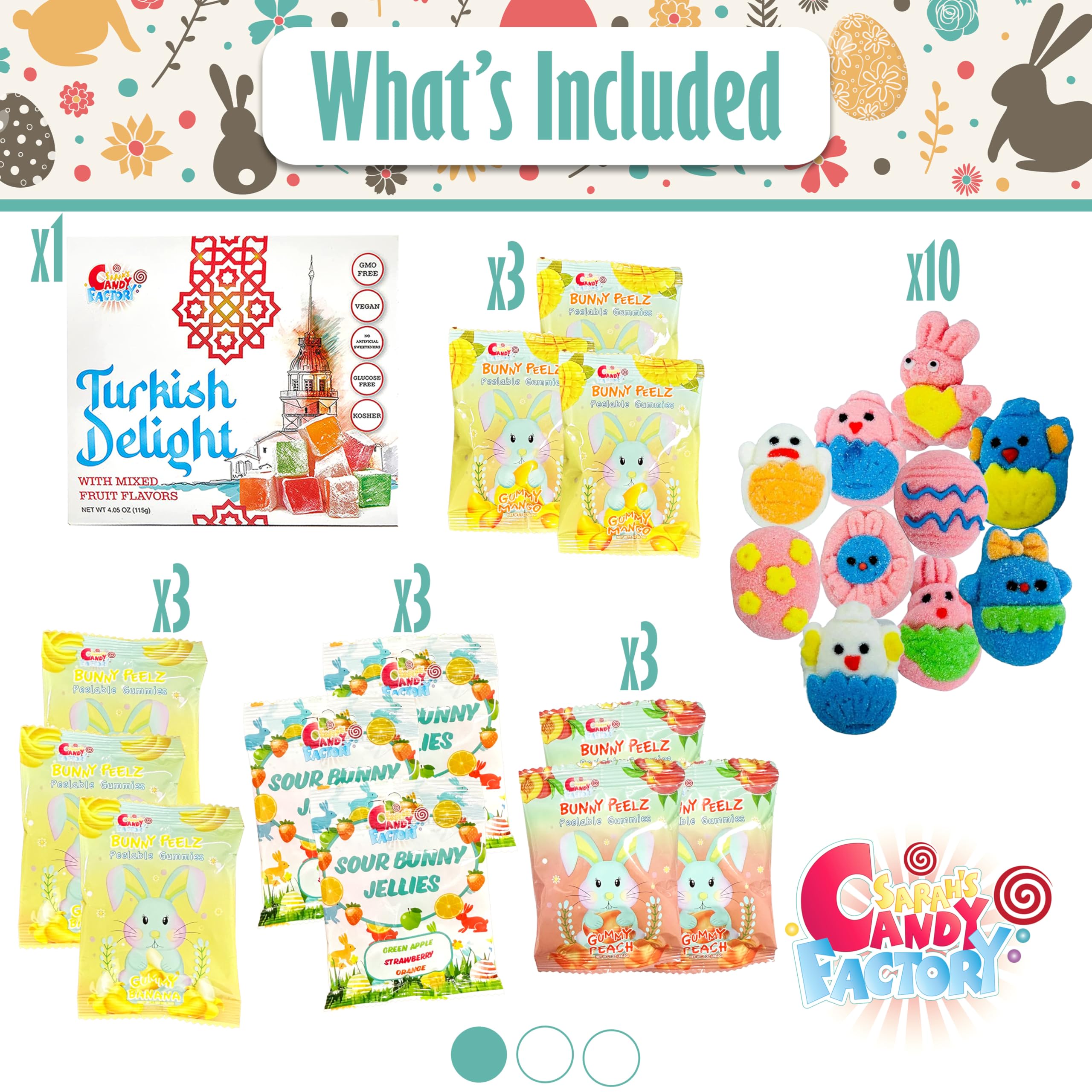 Sarah's Candy Factory Easter Snack Box (114 Count) - Assorted Candy & Treats