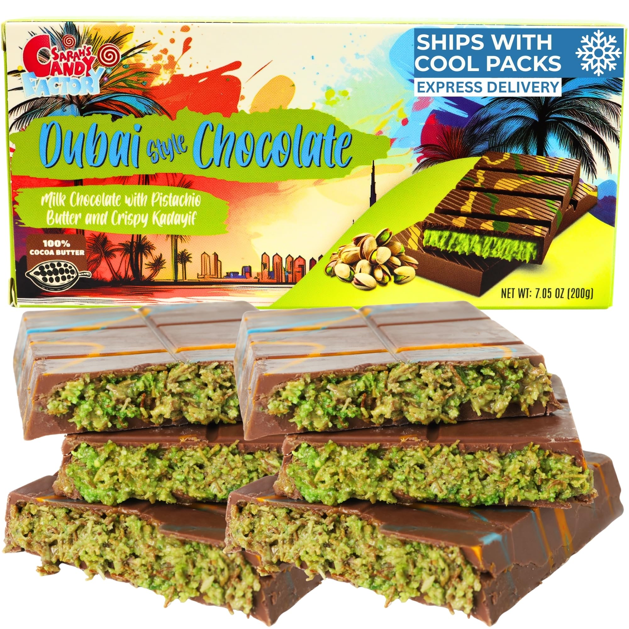 Luxury Dubai-Style Chocolate Bar 200g